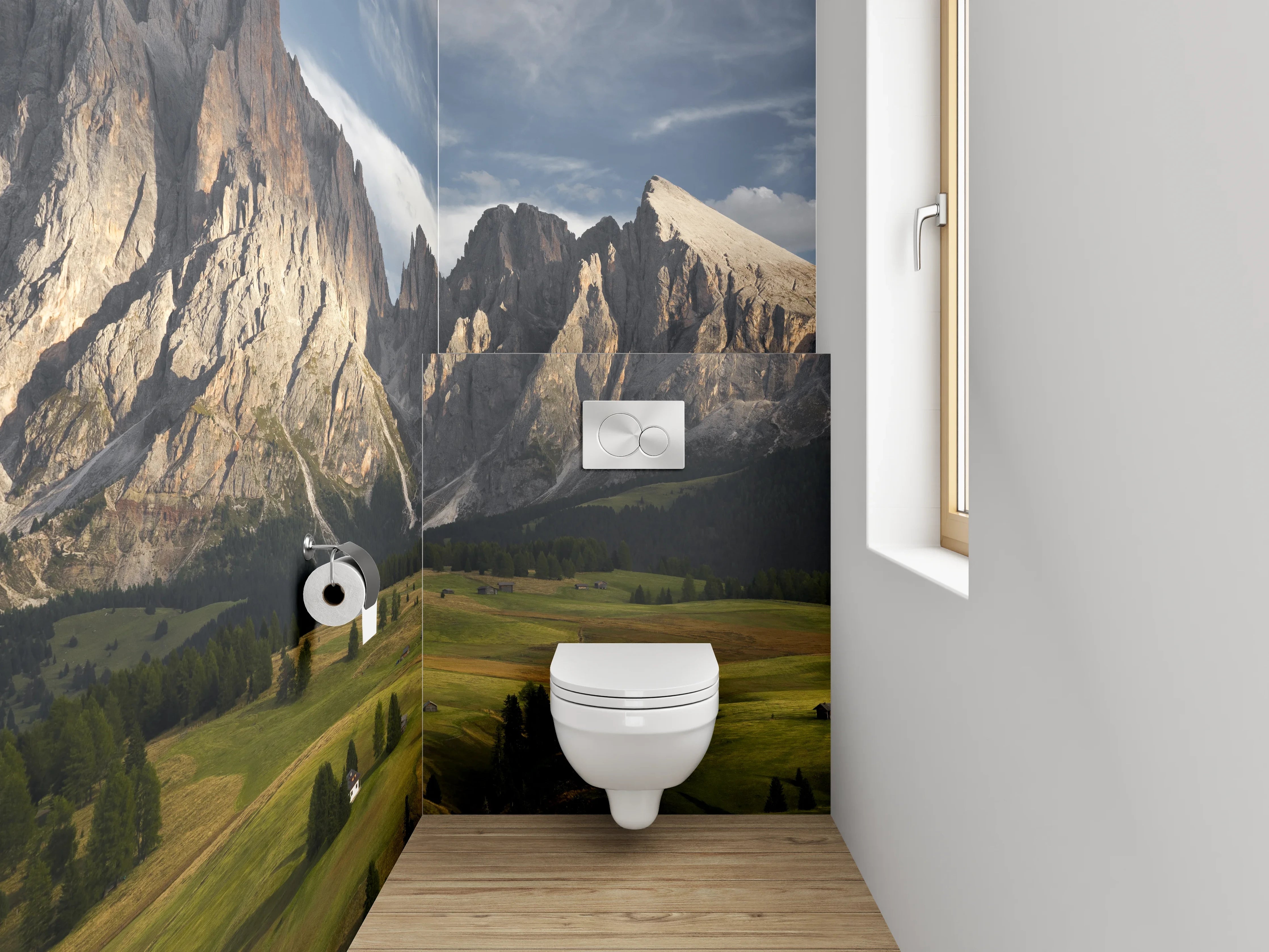 WC-Rückwand - Dolomiten Panorama Landschaft Fotografie