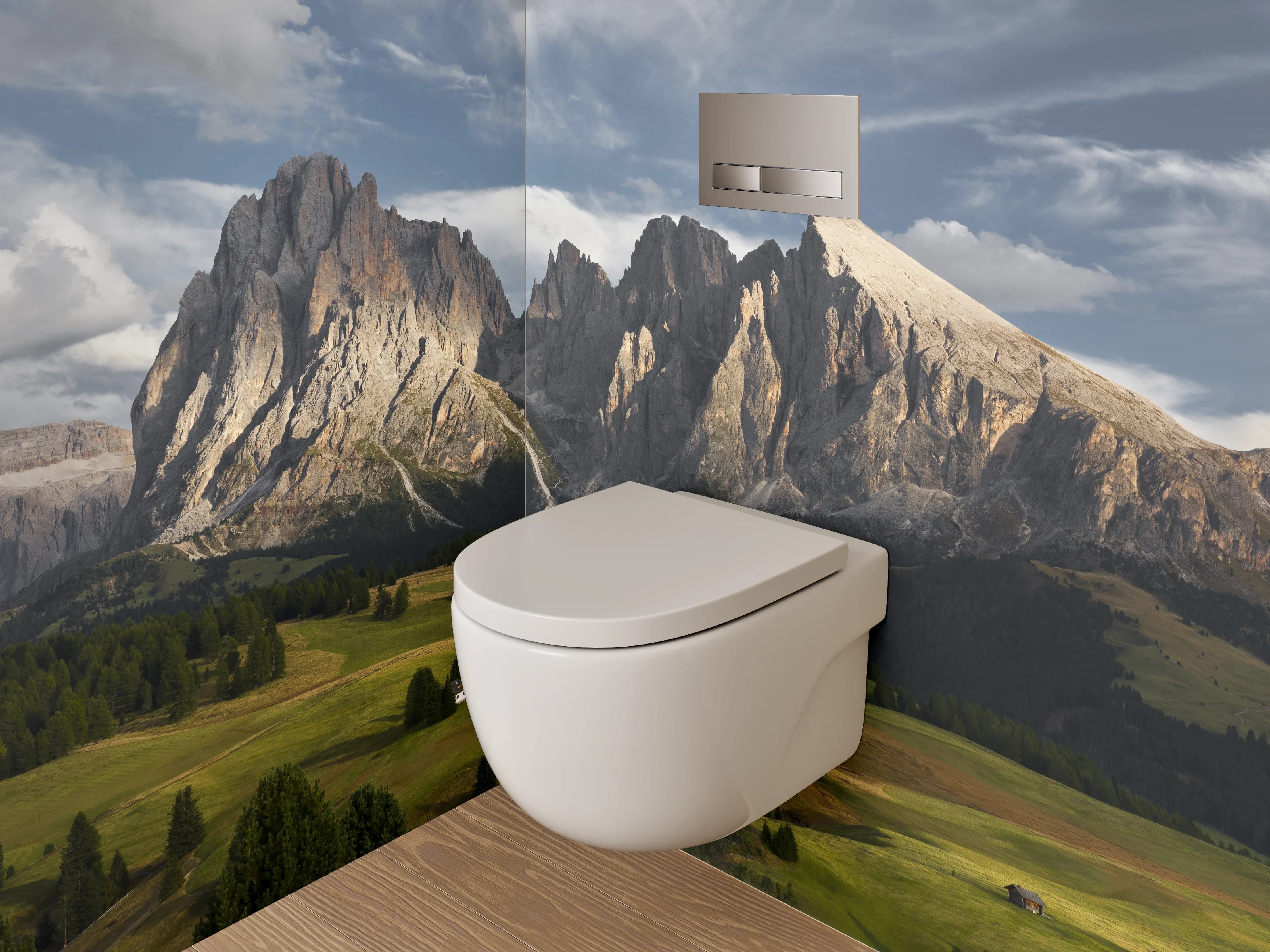WC-Rückwand - Dolomiten Panorama Landschaft Fotografie