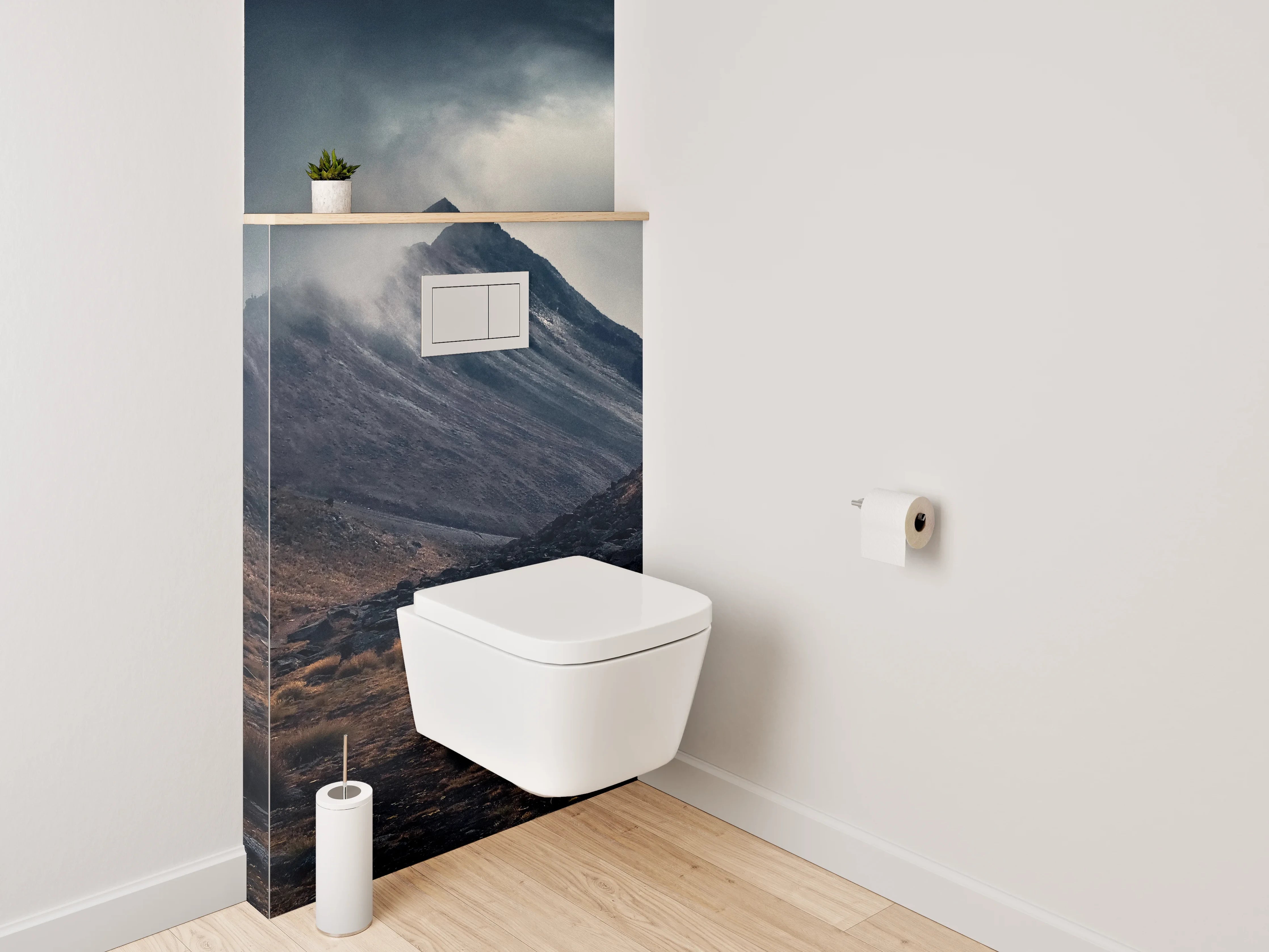 WC-Rückwand - Dramatische Berge im Abendlicht
