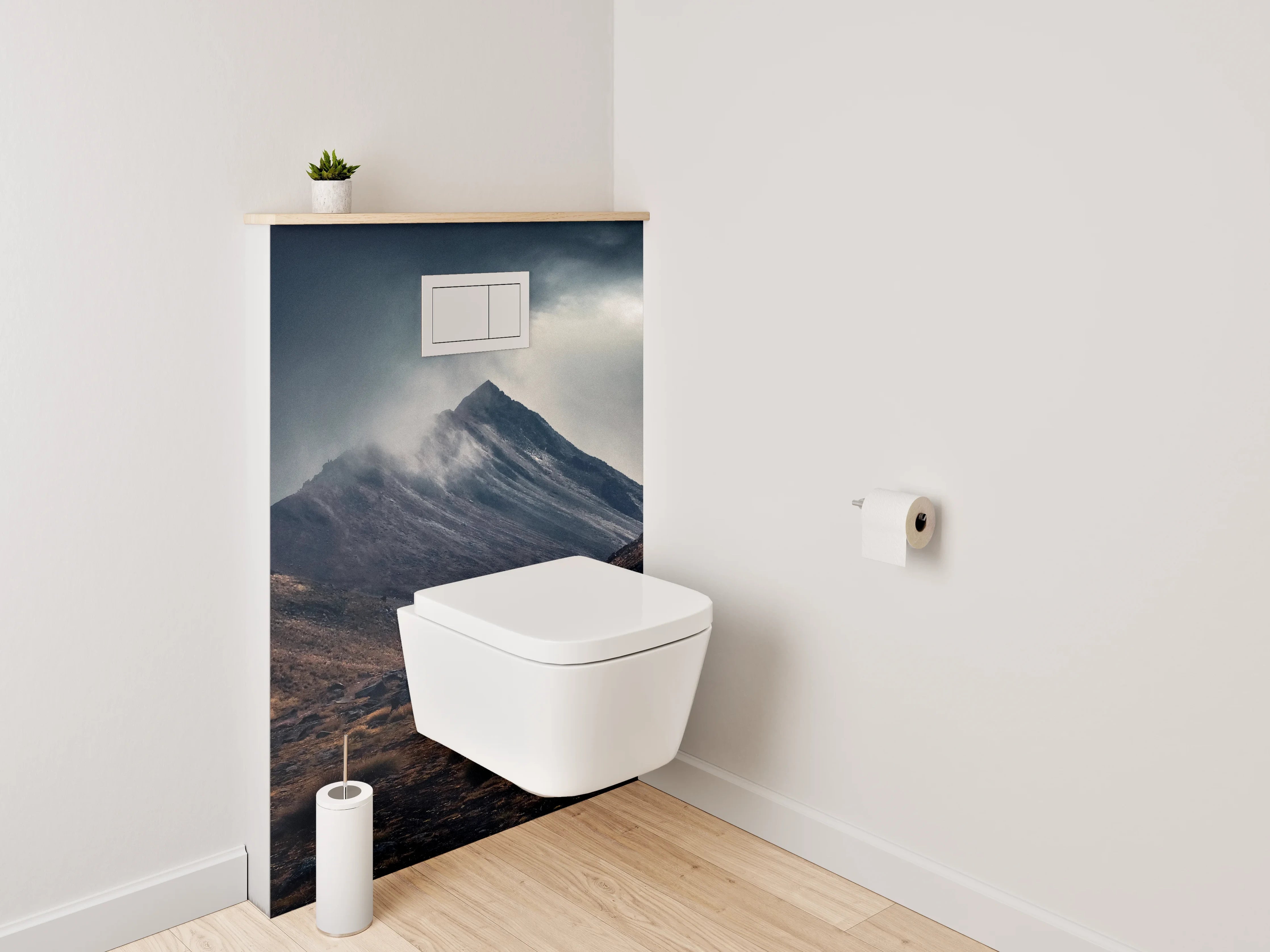 WC-Rückwand - Dramatische Berge im Abendlicht