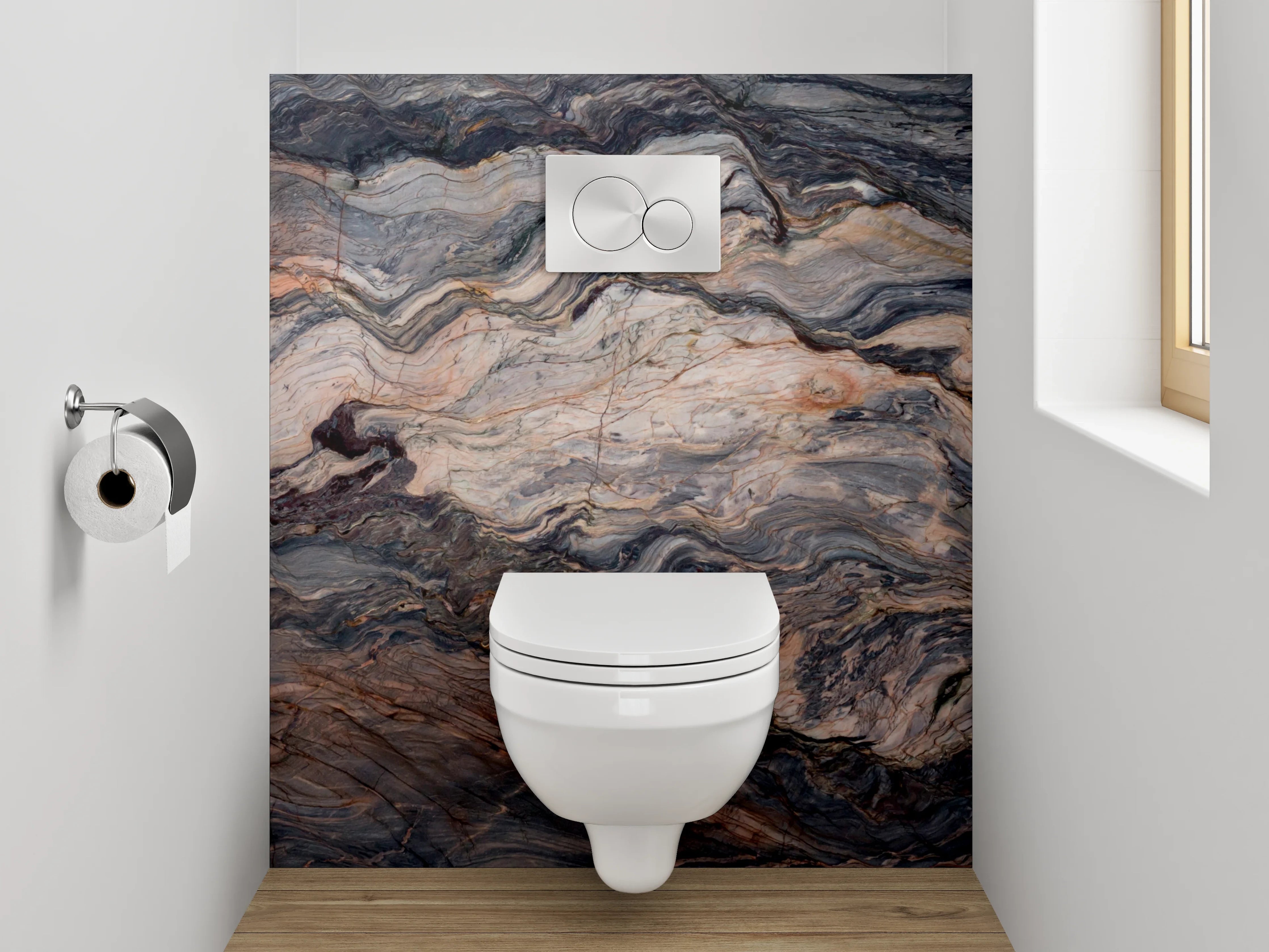 WC-Rückwand - Dramatische Marmorstruktur Wanddekor
