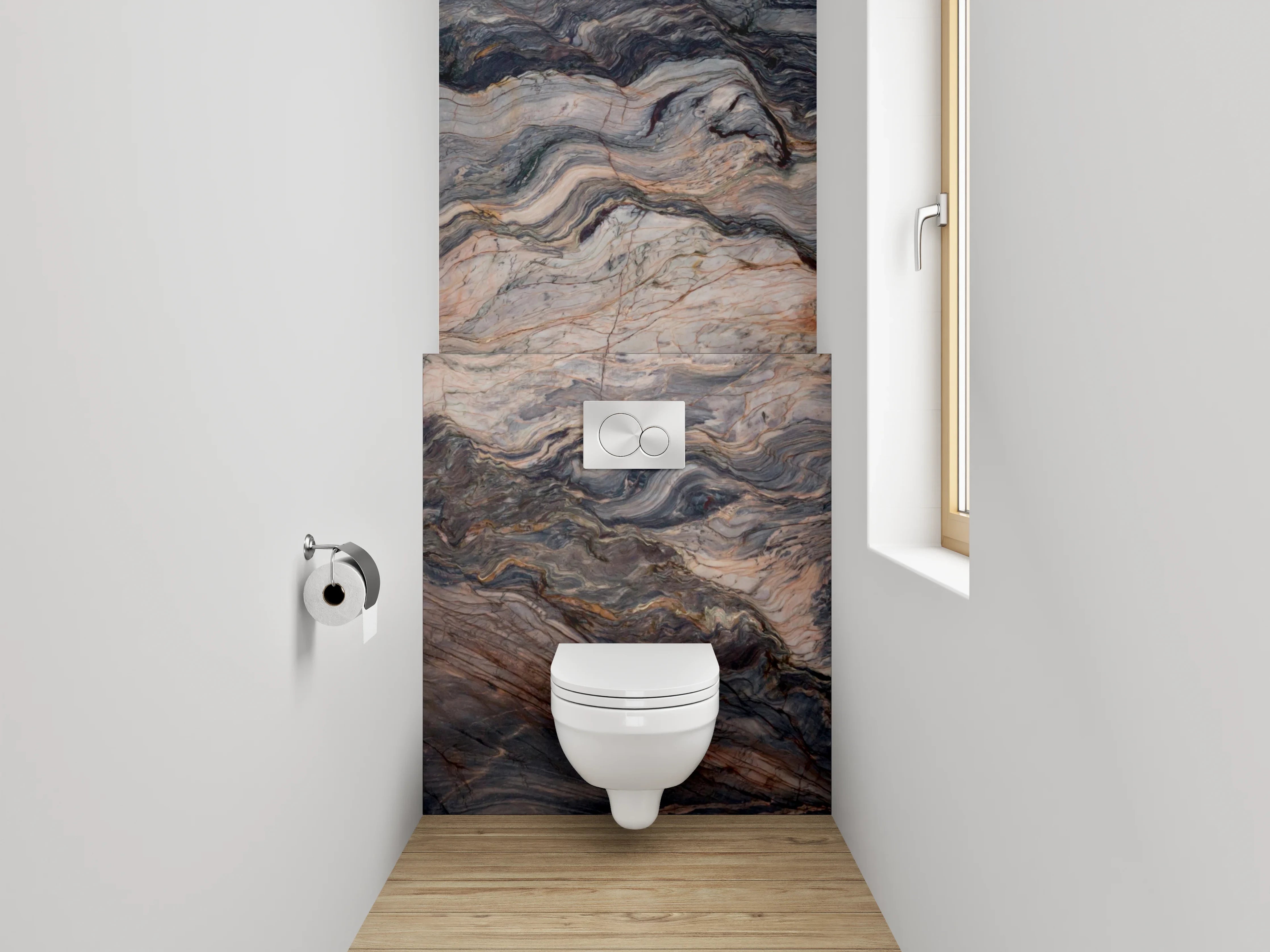WC-Rückwand - Dramatische Marmorstruktur Wanddekor
