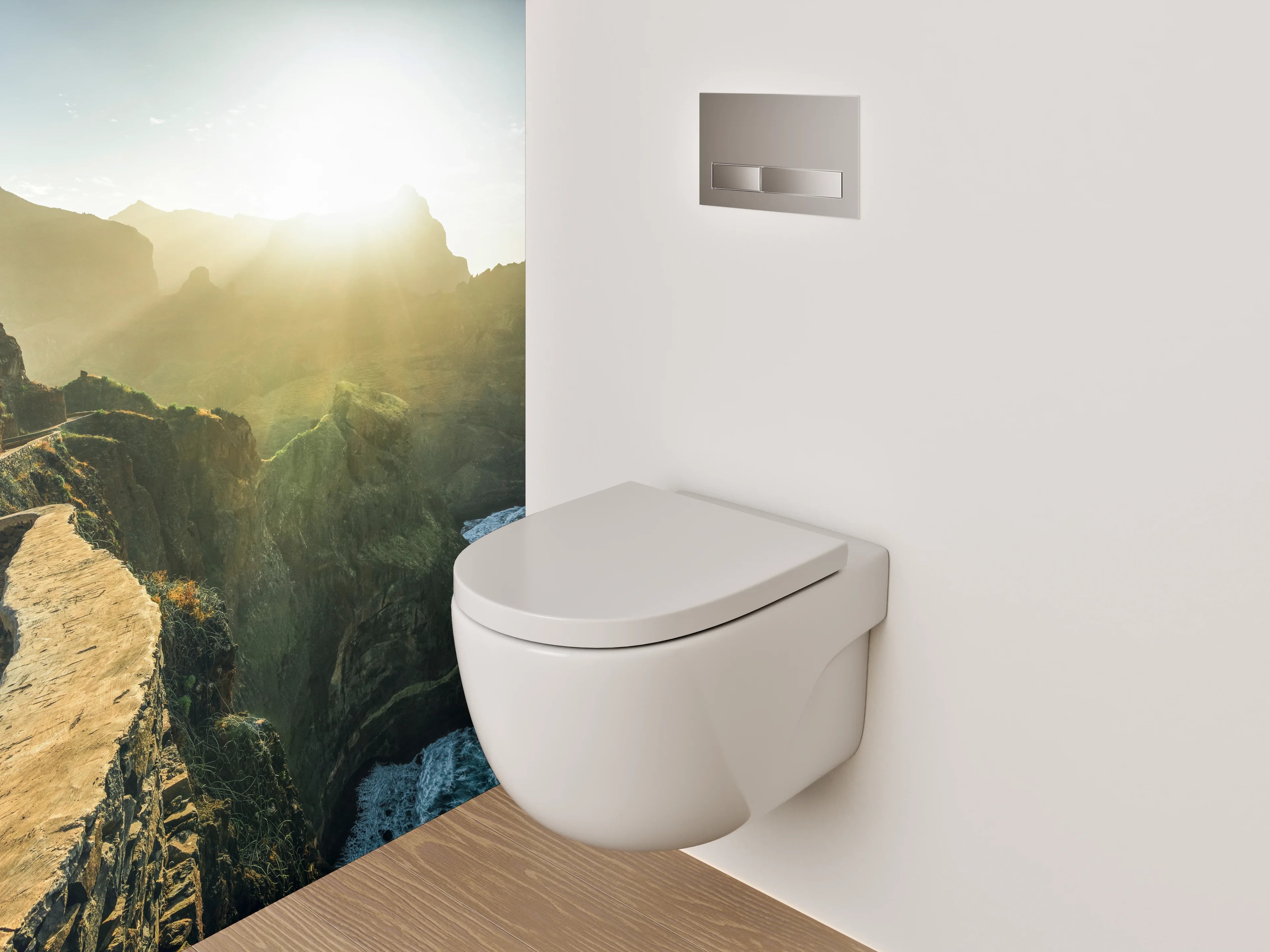 WC-Rückwand - Dramatische Steilküste bei Sonnenaufgang Fotomotiv