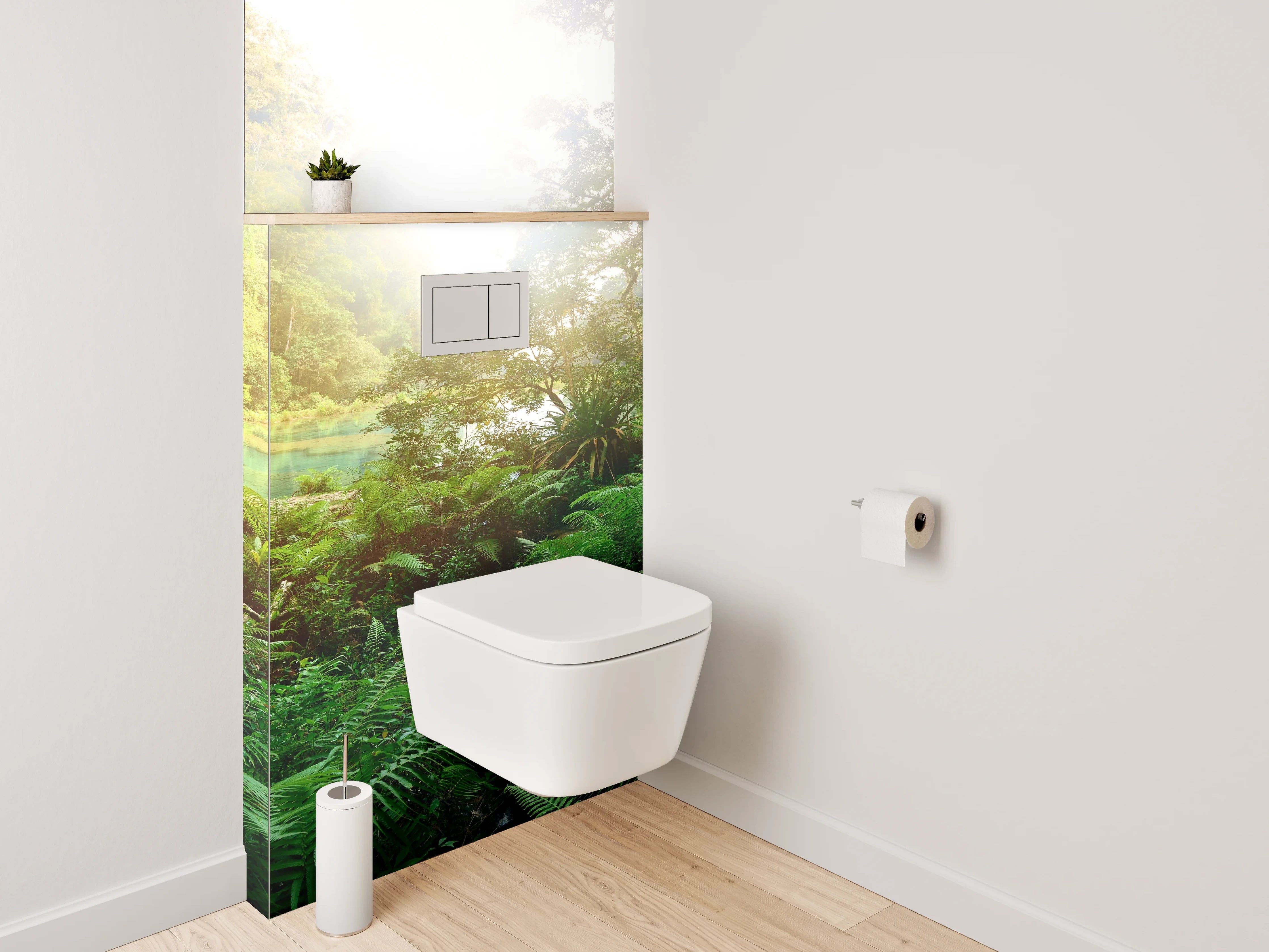 WC-Rückwand - Dschungel-Fluss im Sonnenlicht