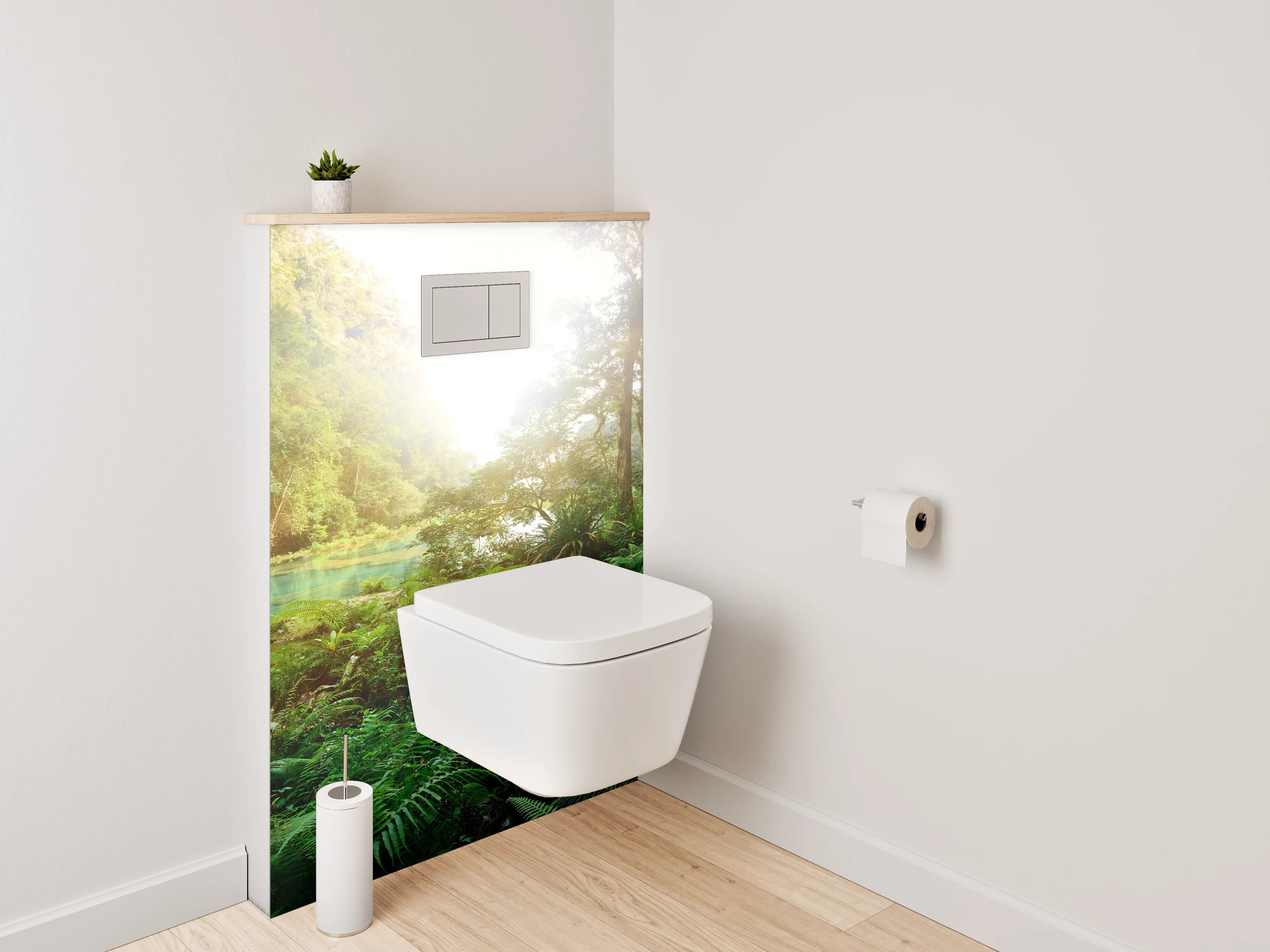 WC-Rückwand - Dschungel-Fluss im Sonnenlicht