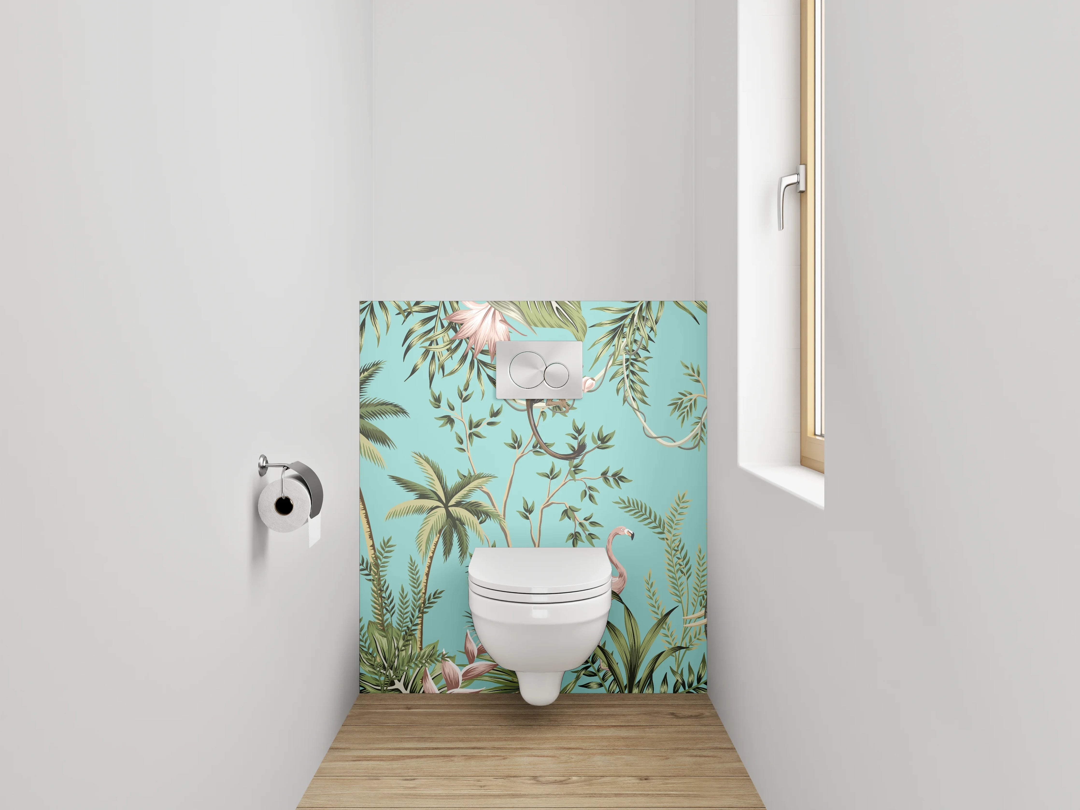 WC-Rückwand - Dschungel Tiere Illustration Tapete