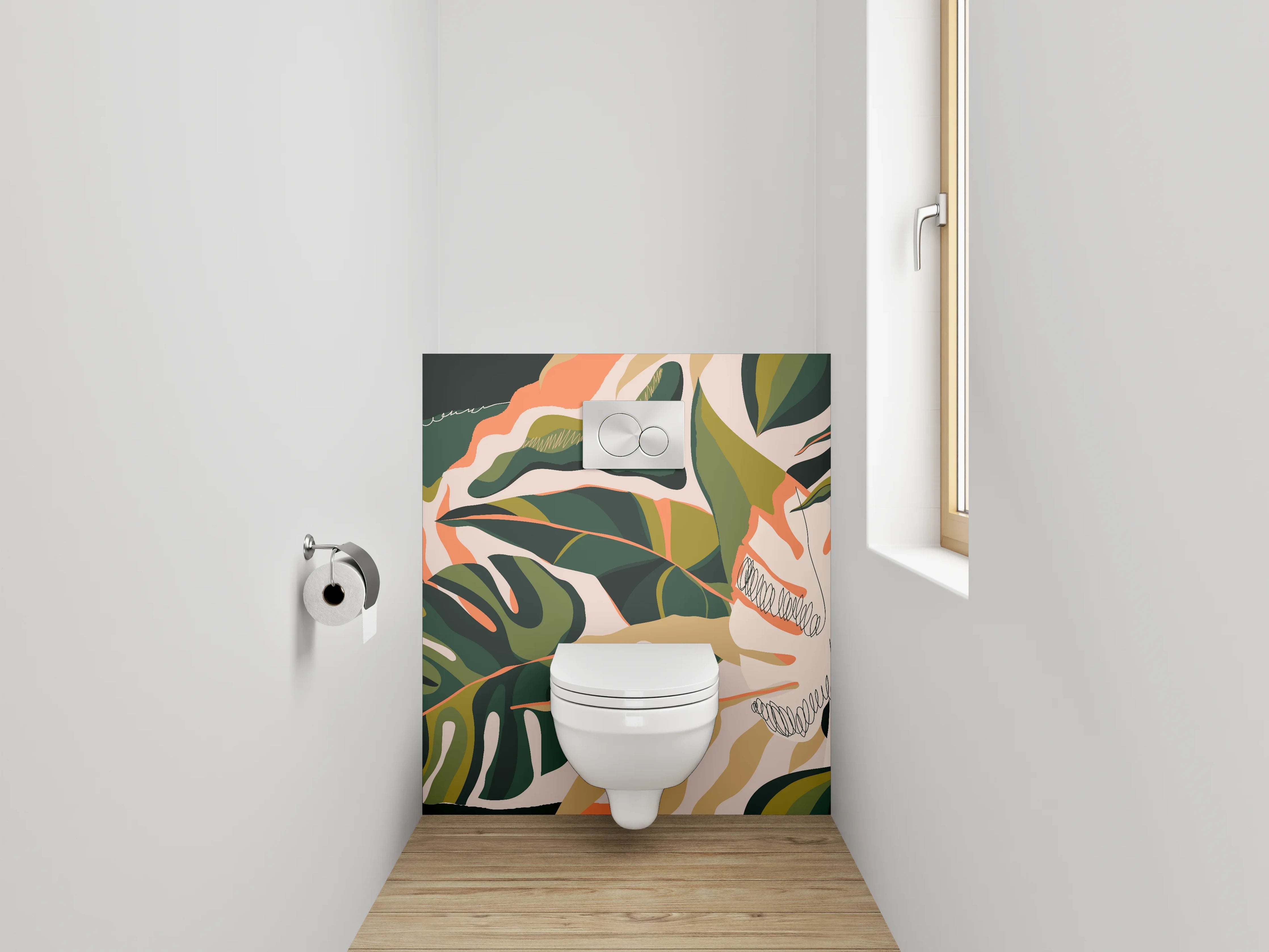 WC-Rückwand - Dschungelblätter Künstlerisches Muster
