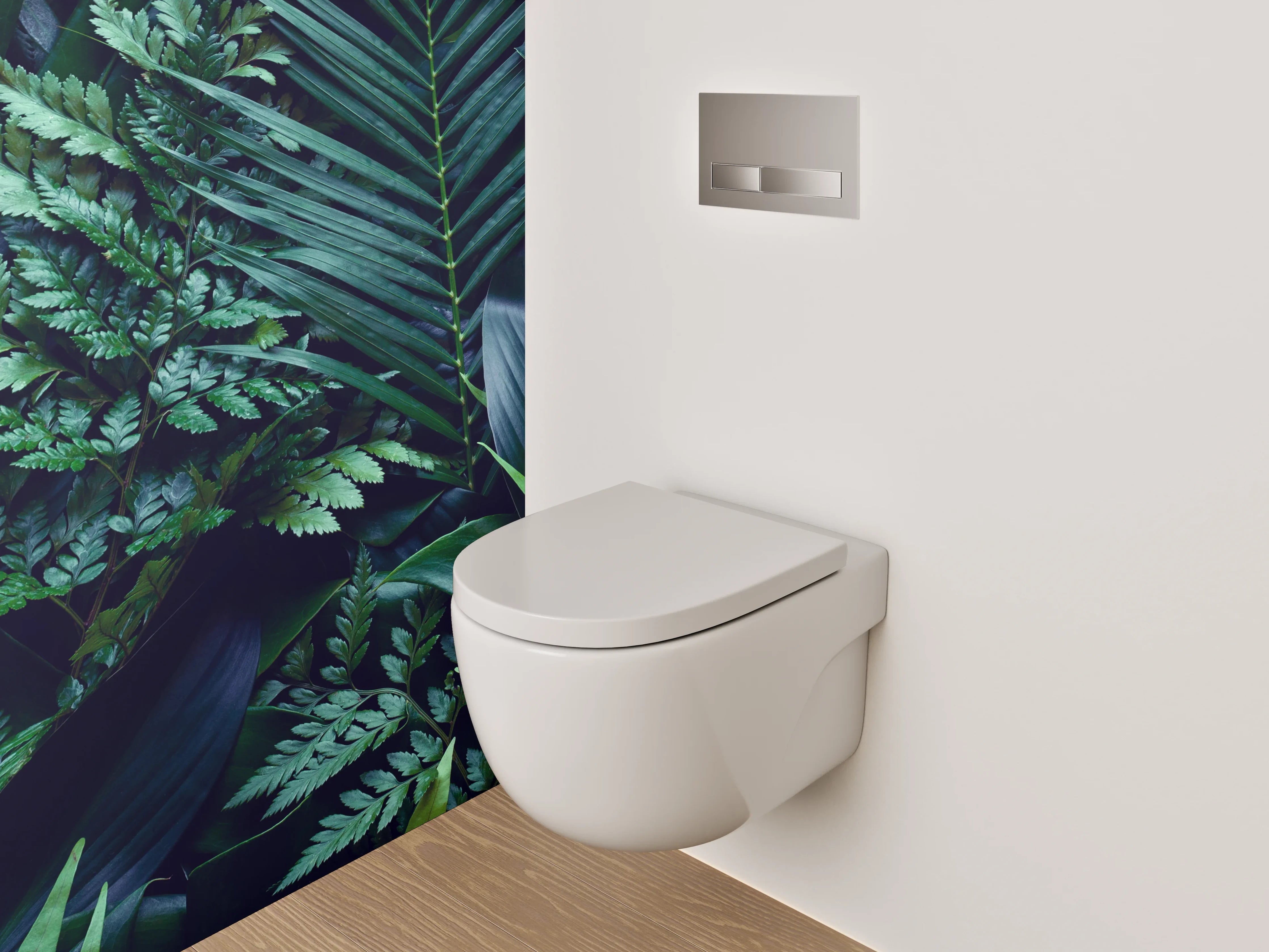 WC-Rückwand - Dschungelgrünes Blätterparadies