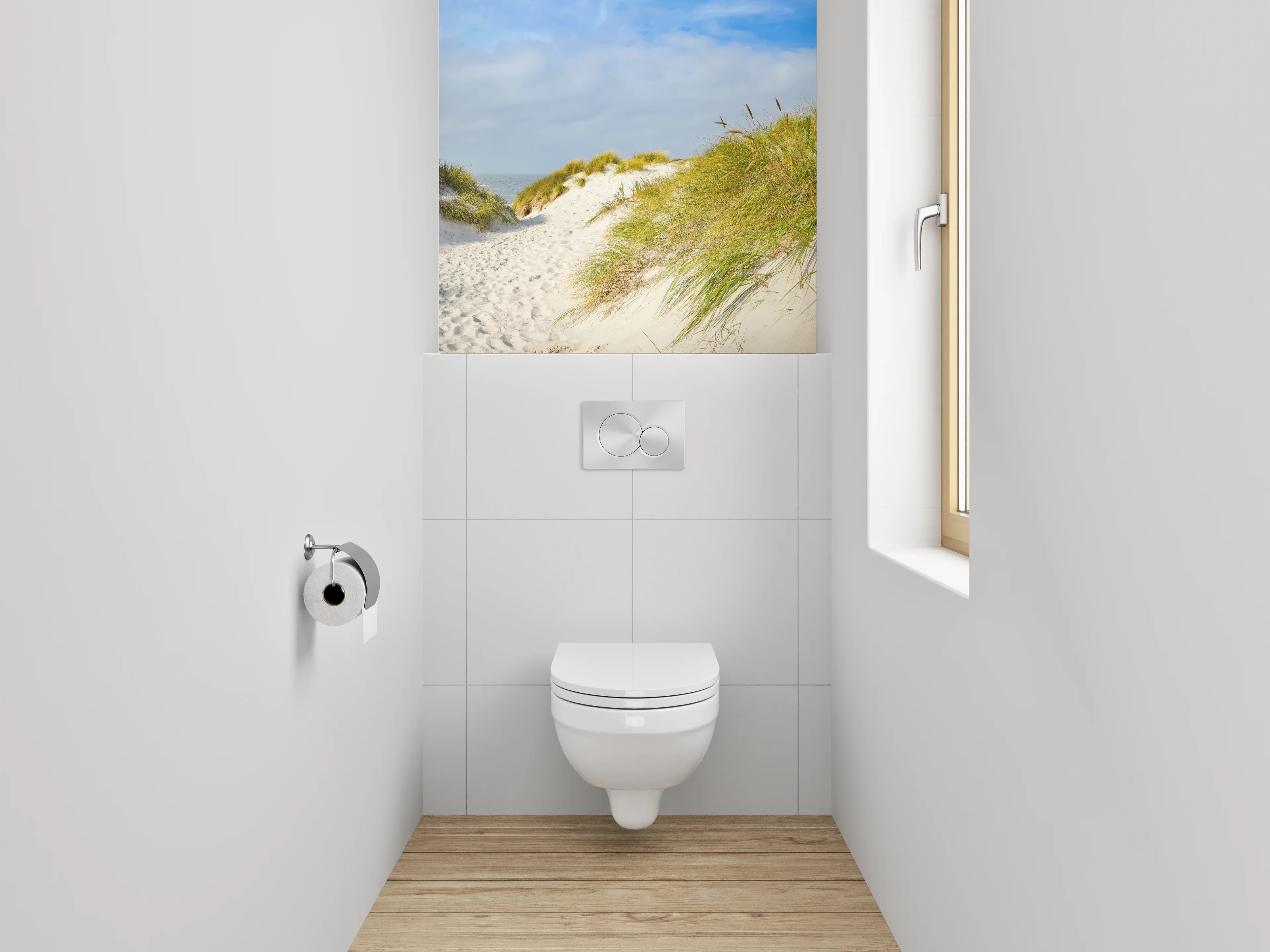 WC-Rückwand - Dünenlandschaft am Sandstrand Panorama