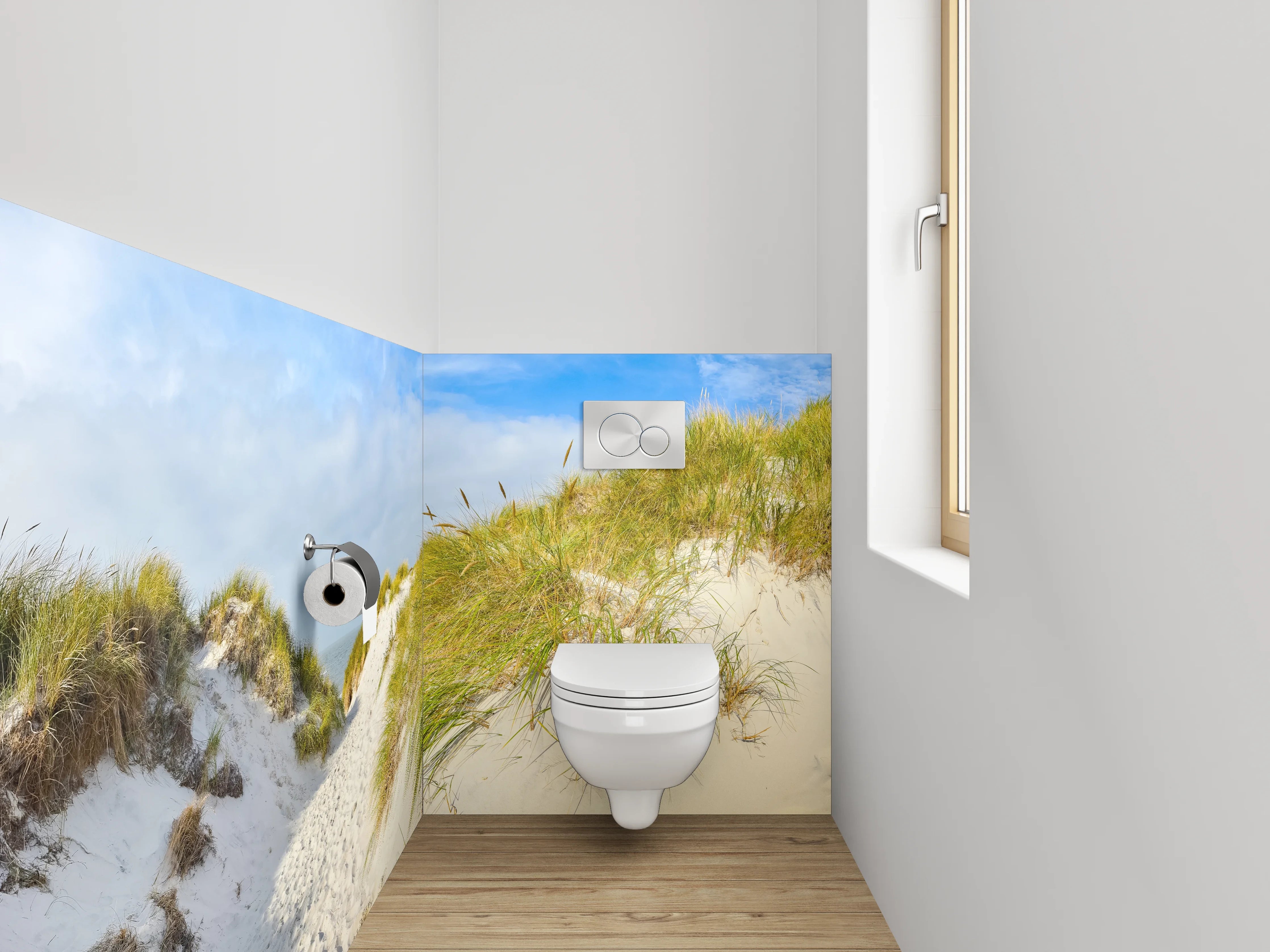 WC-Rückwand - Dünenlandschaft am Sandstrand Panorama
