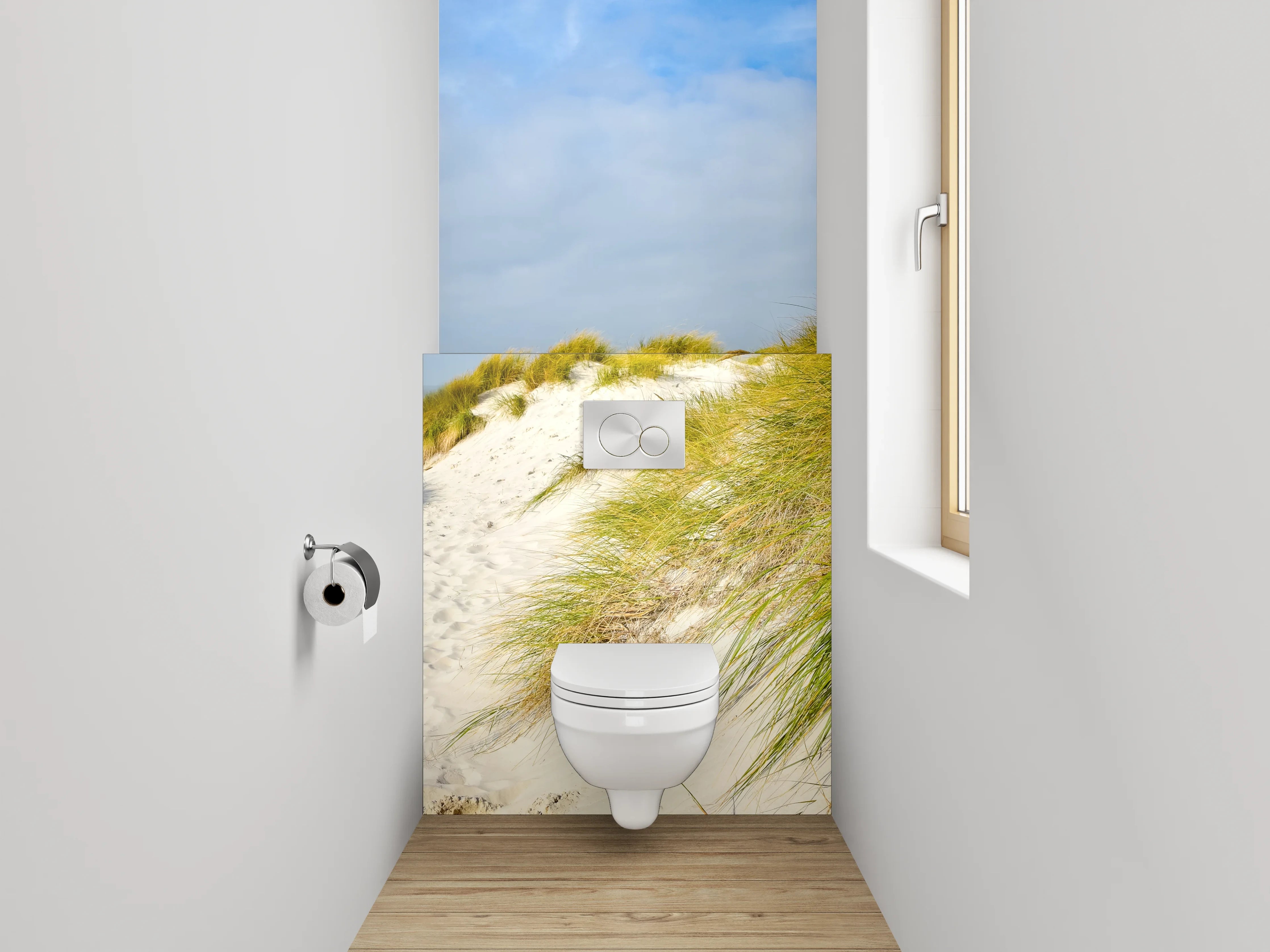 WC-Rückwand - Dünenlandschaft am Sandstrand Panorama