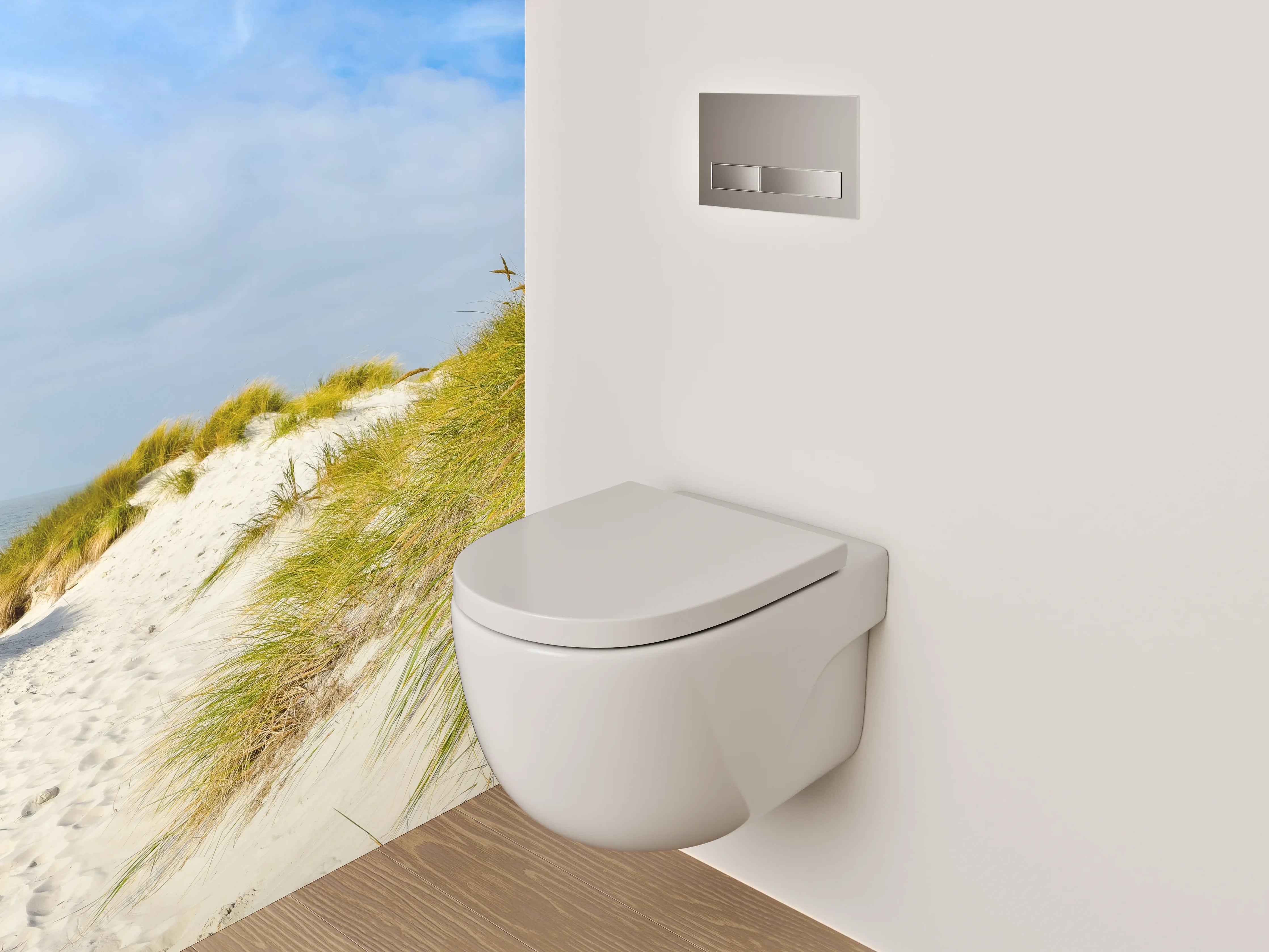 WC-Rückwand - Dünenlandschaft am Sandstrand Panorama