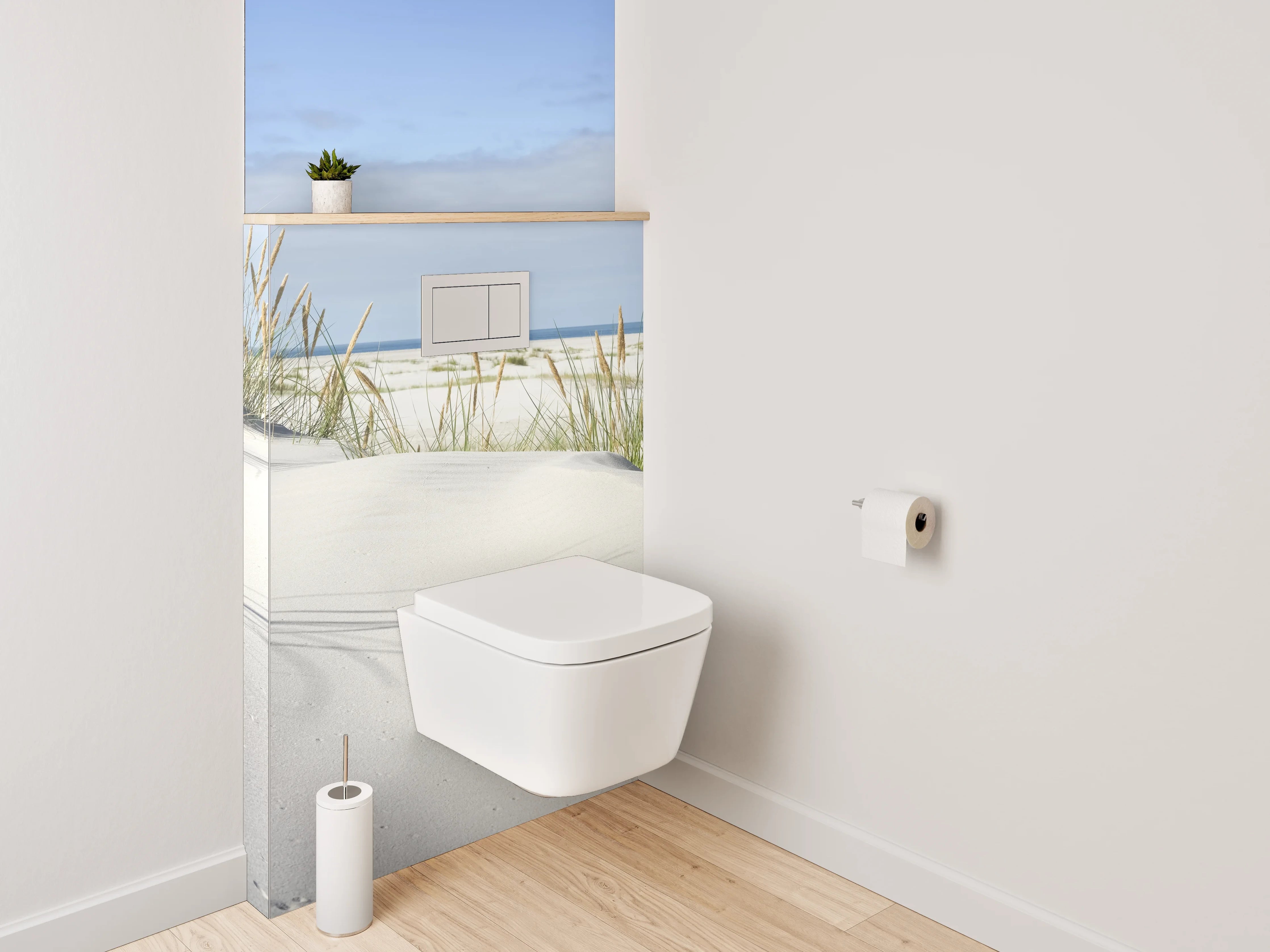WC-Rückwand - Dünenlandschaft mit Strand und Meerblick