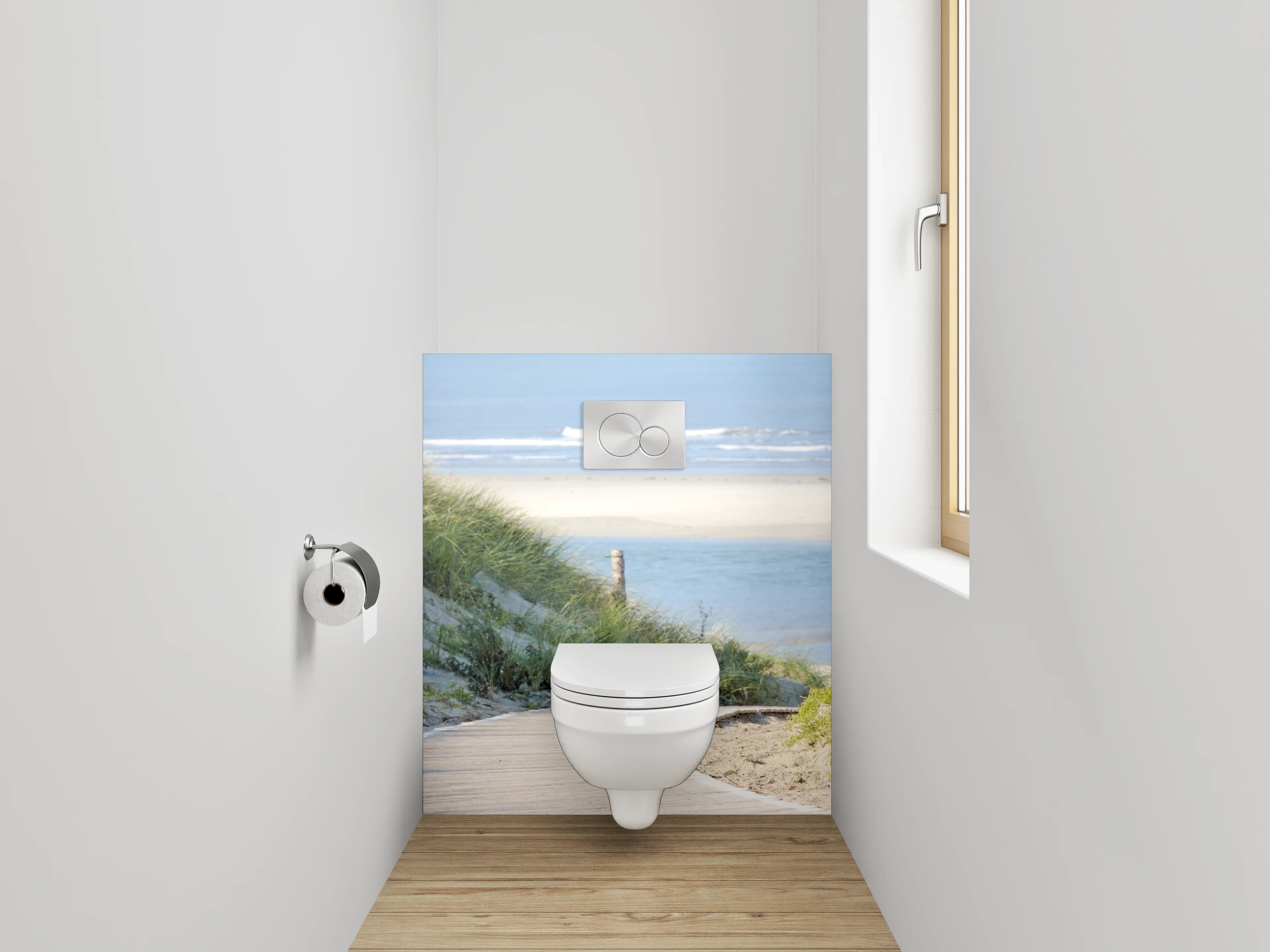WC-Rückwand - Dünenweg am Strand – Nordseeidylle
