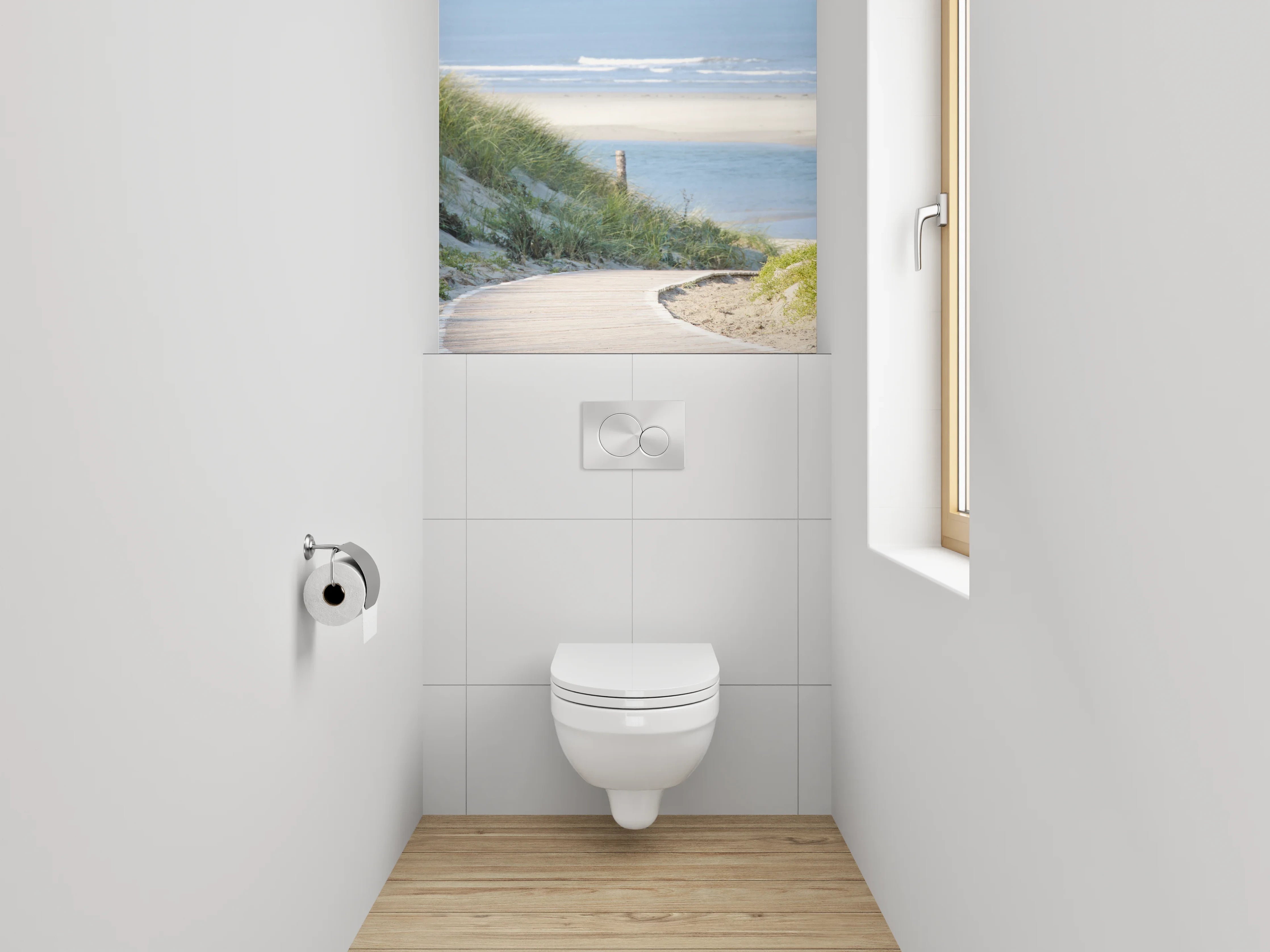 WC-Rückwand - Dünenweg am Strand – Nordseeidylle