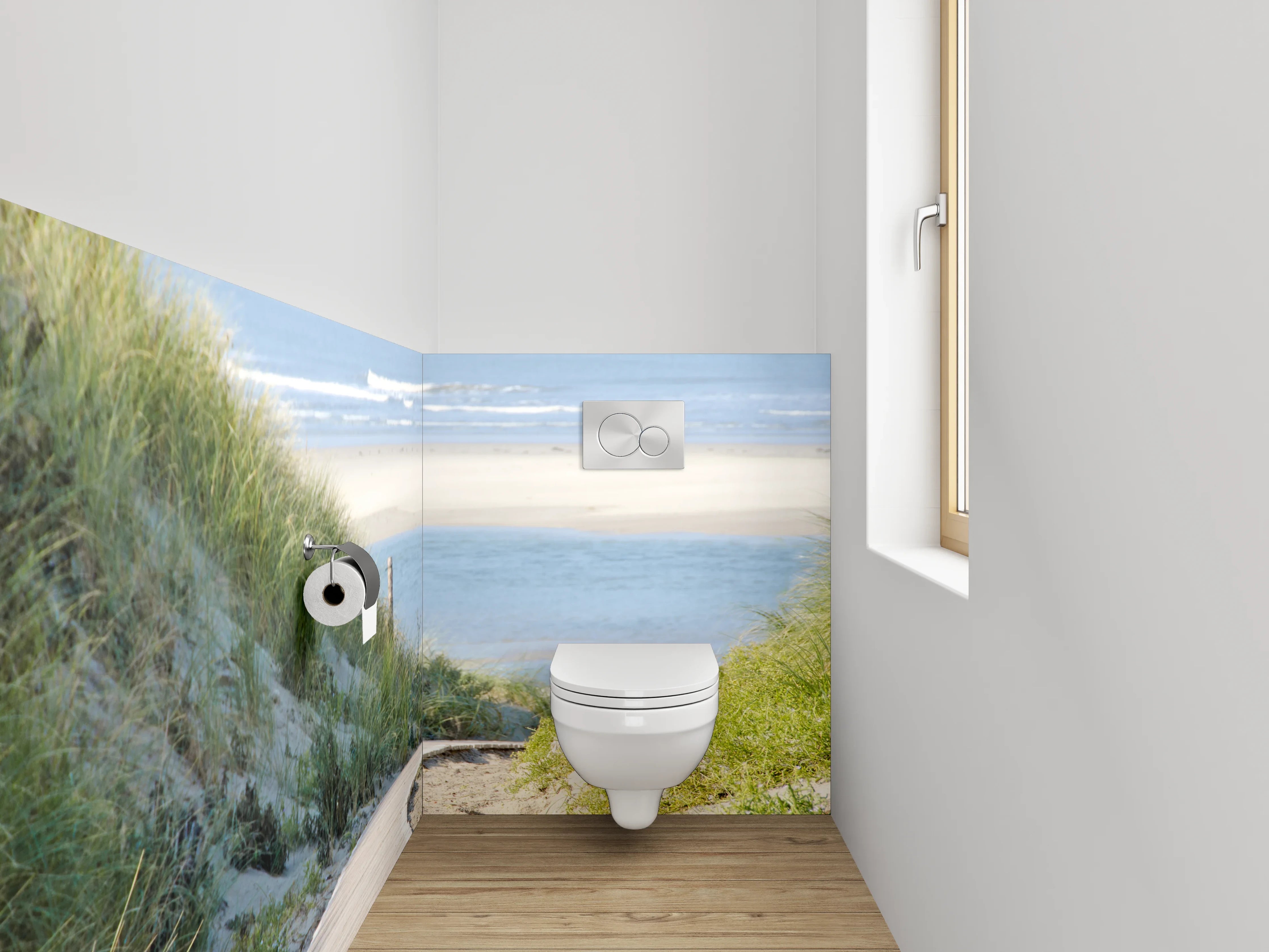WC-Rückwand - Dünenweg am Strand – Nordseeidylle