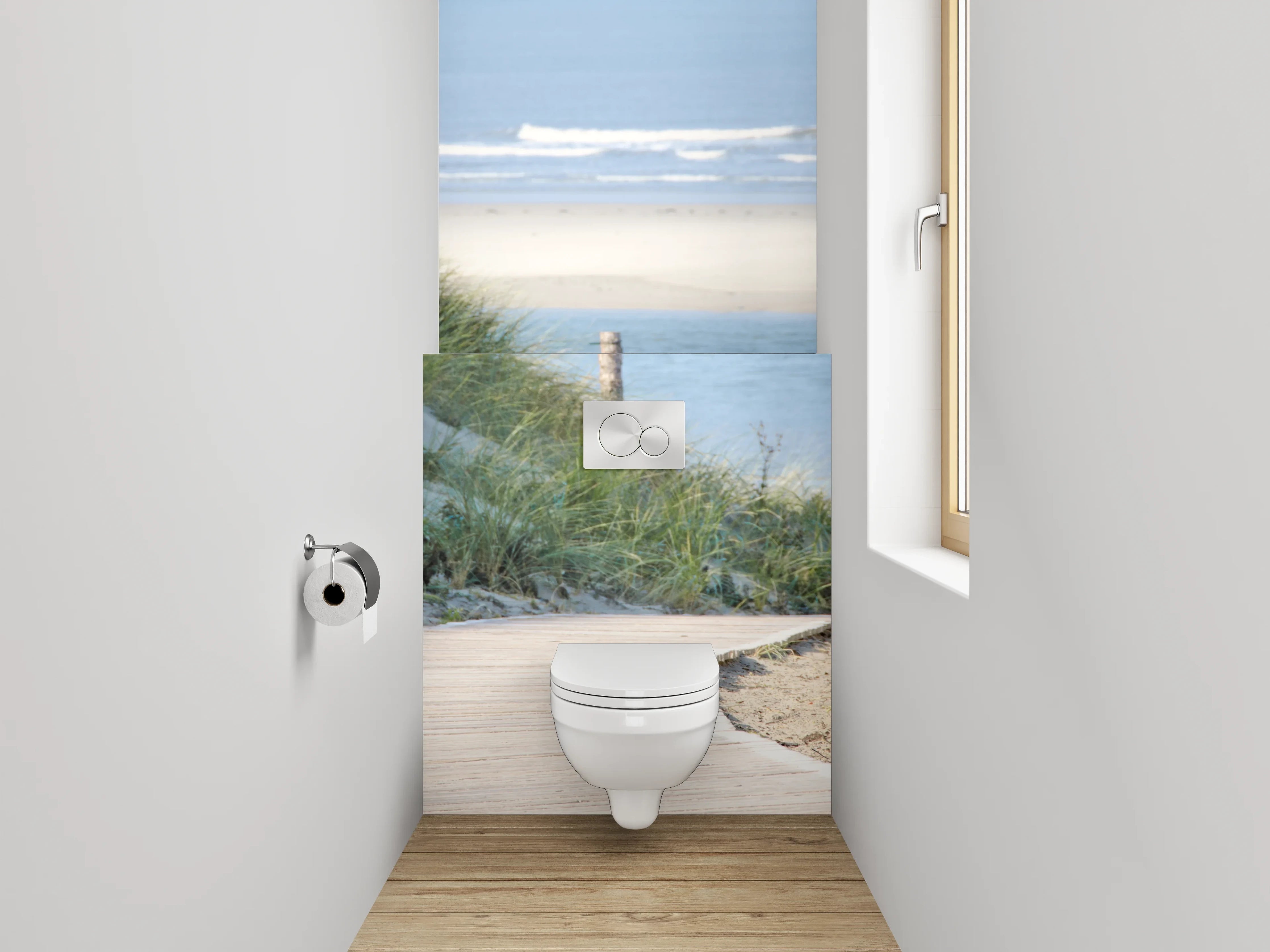 WC-Rückwand - Dünenweg am Strand – Nordseeidylle