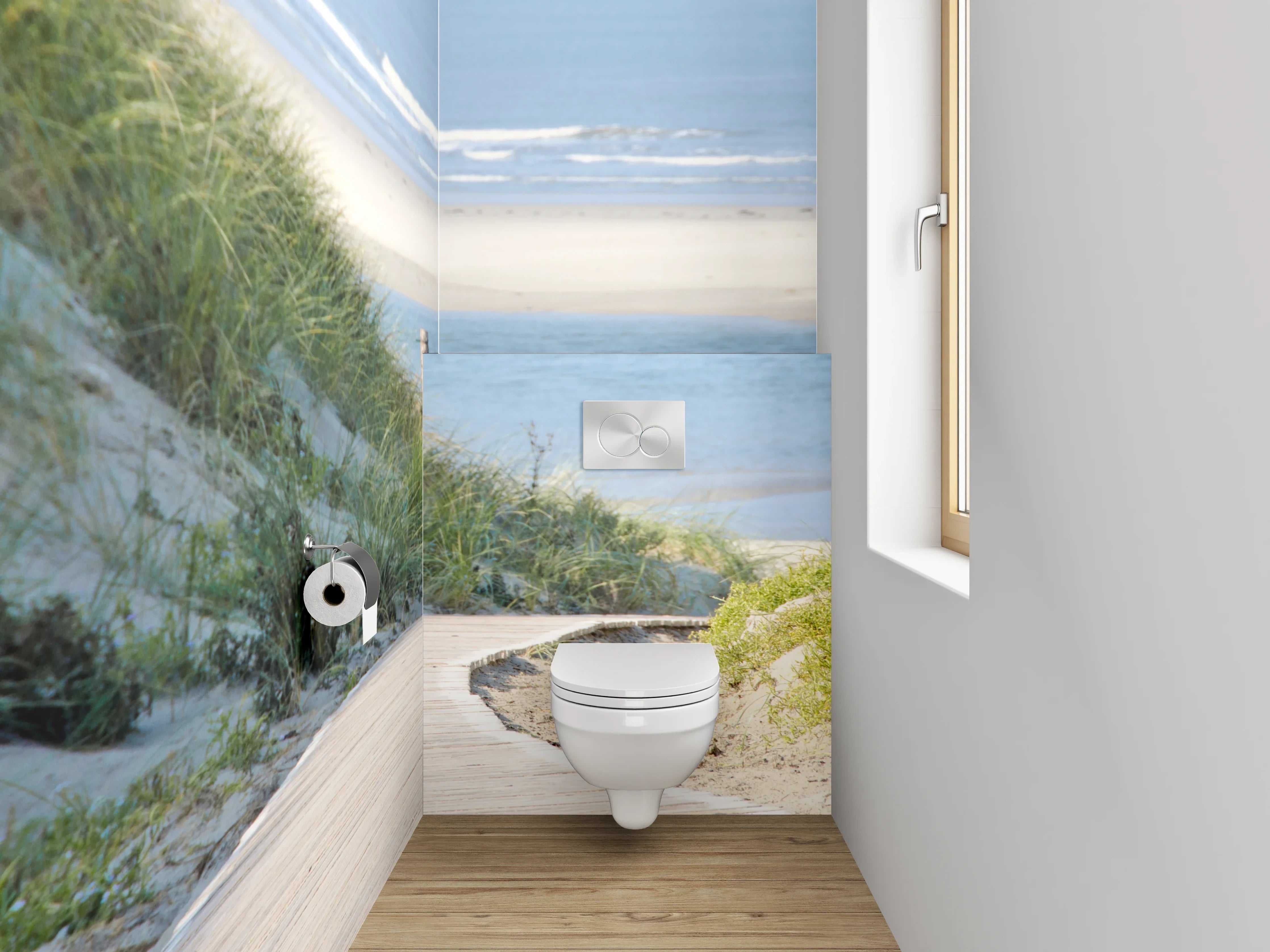 WC-Rückwand - Dünenweg am Strand – Nordseeidylle