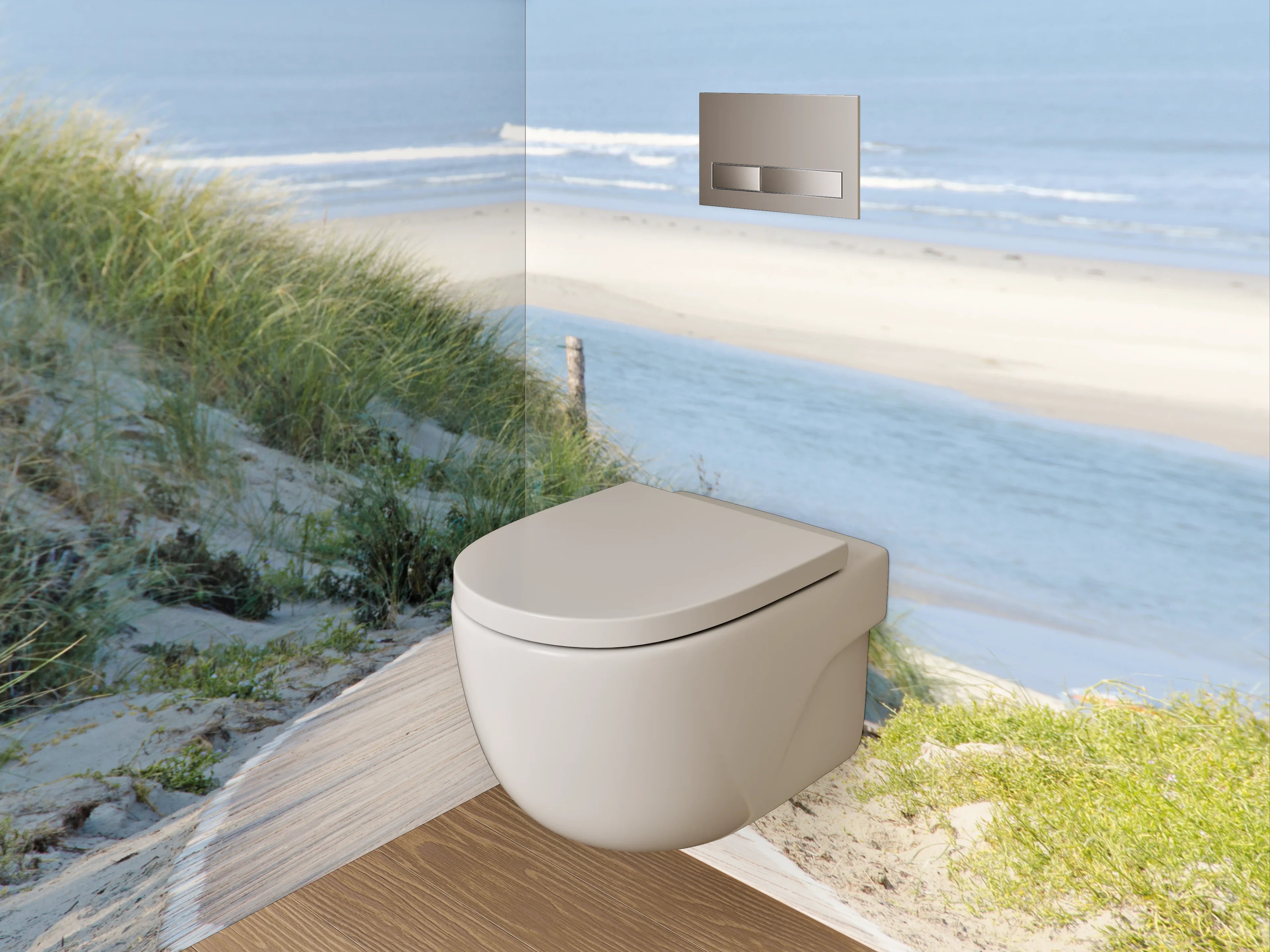 WC-Rückwand - Dünenweg am Strand – Nordseeidylle