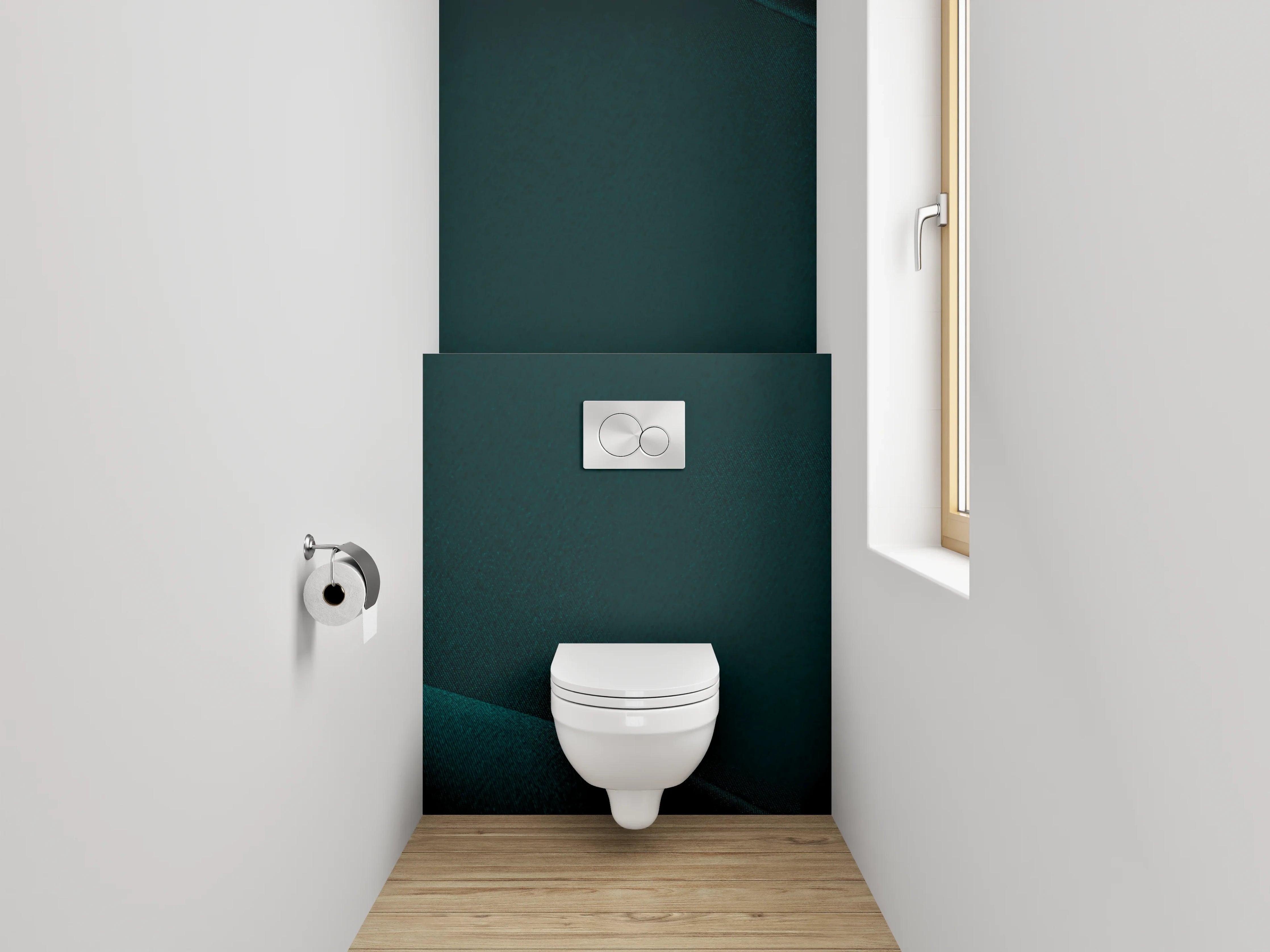 WC-Rückwand - Dunkelgrüne Stoff-Textur mit Falten