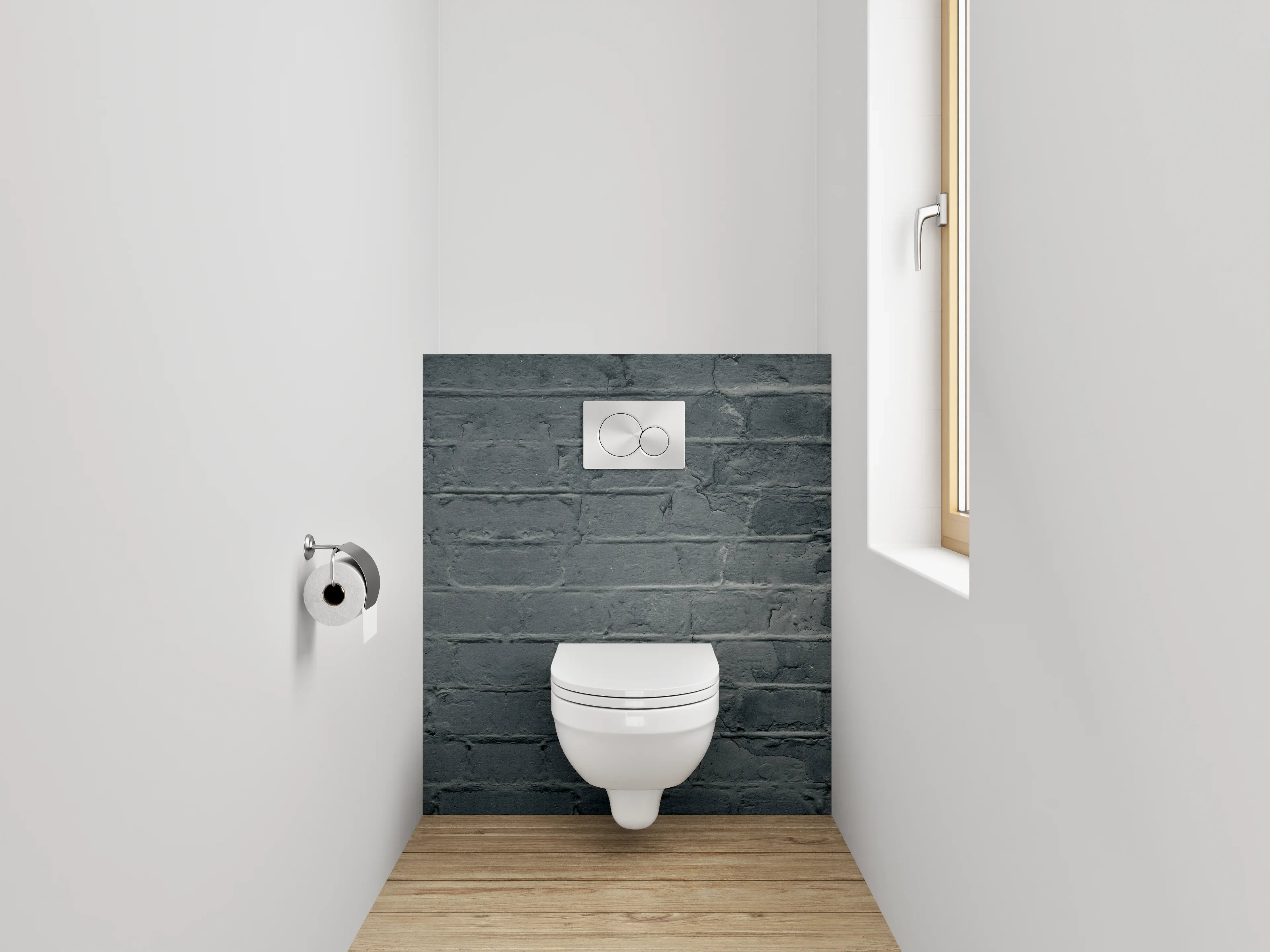 WC-Rückwand - Dunkle Backsteinmauer Industrial Design