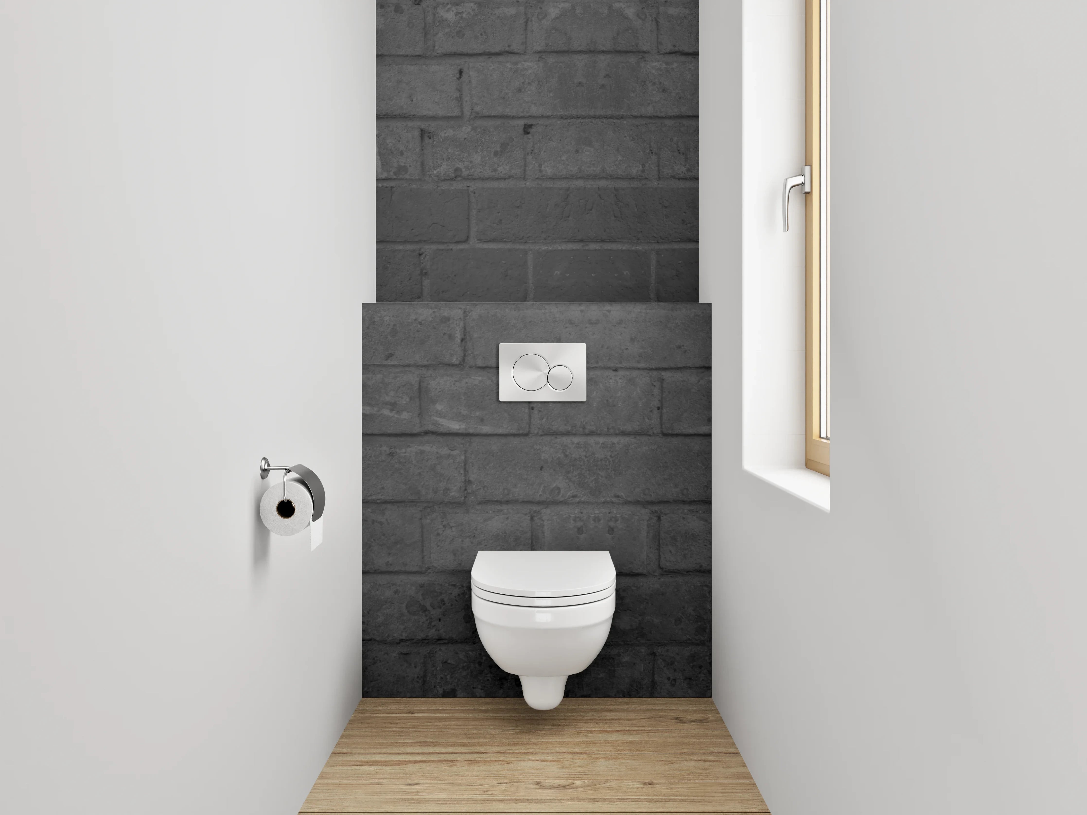 WC-Rückwand - Dunkle Backsteinwand Struktur