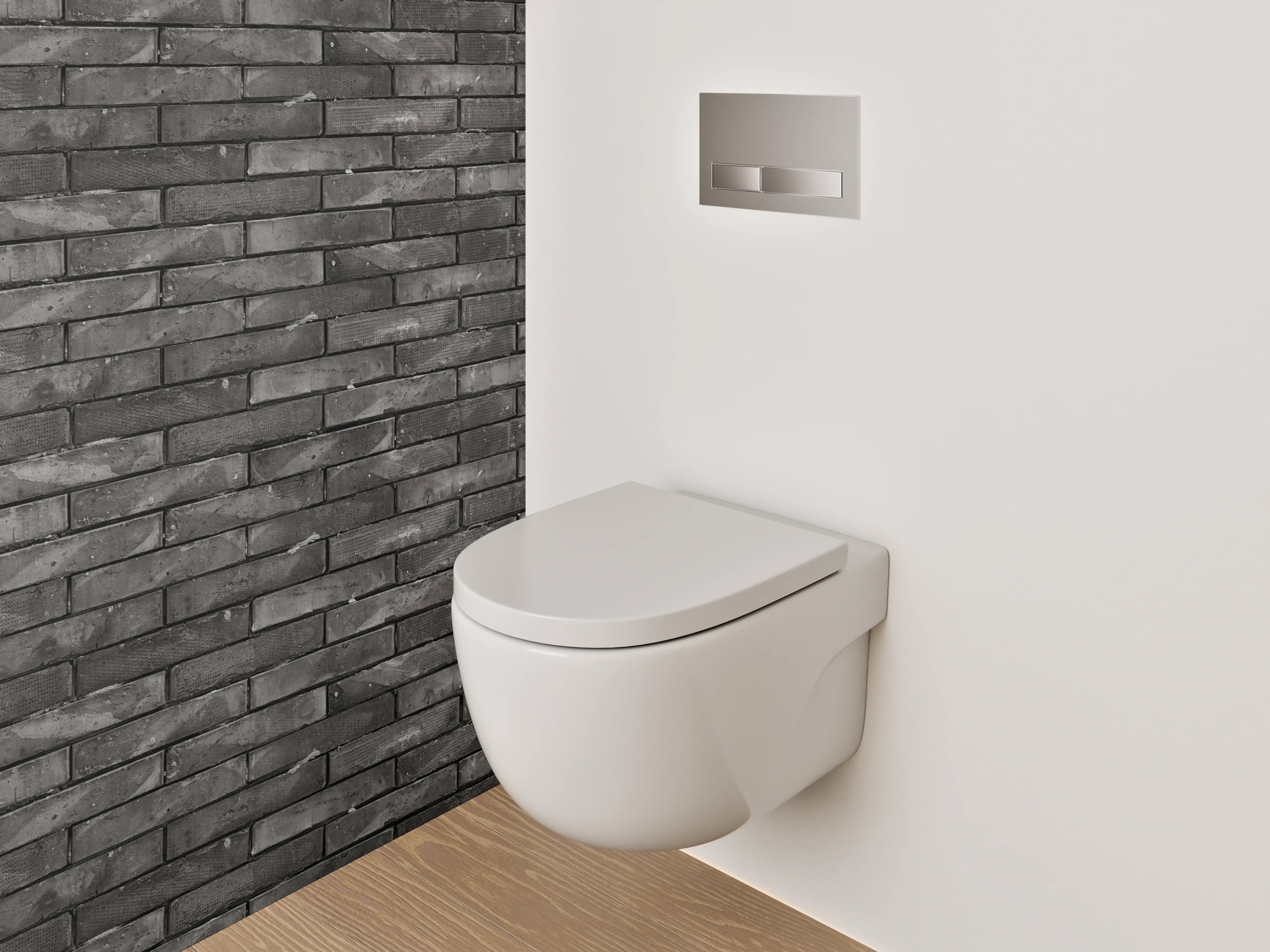 WC-Rückwand - Dunkle Backsteinwand Tapete