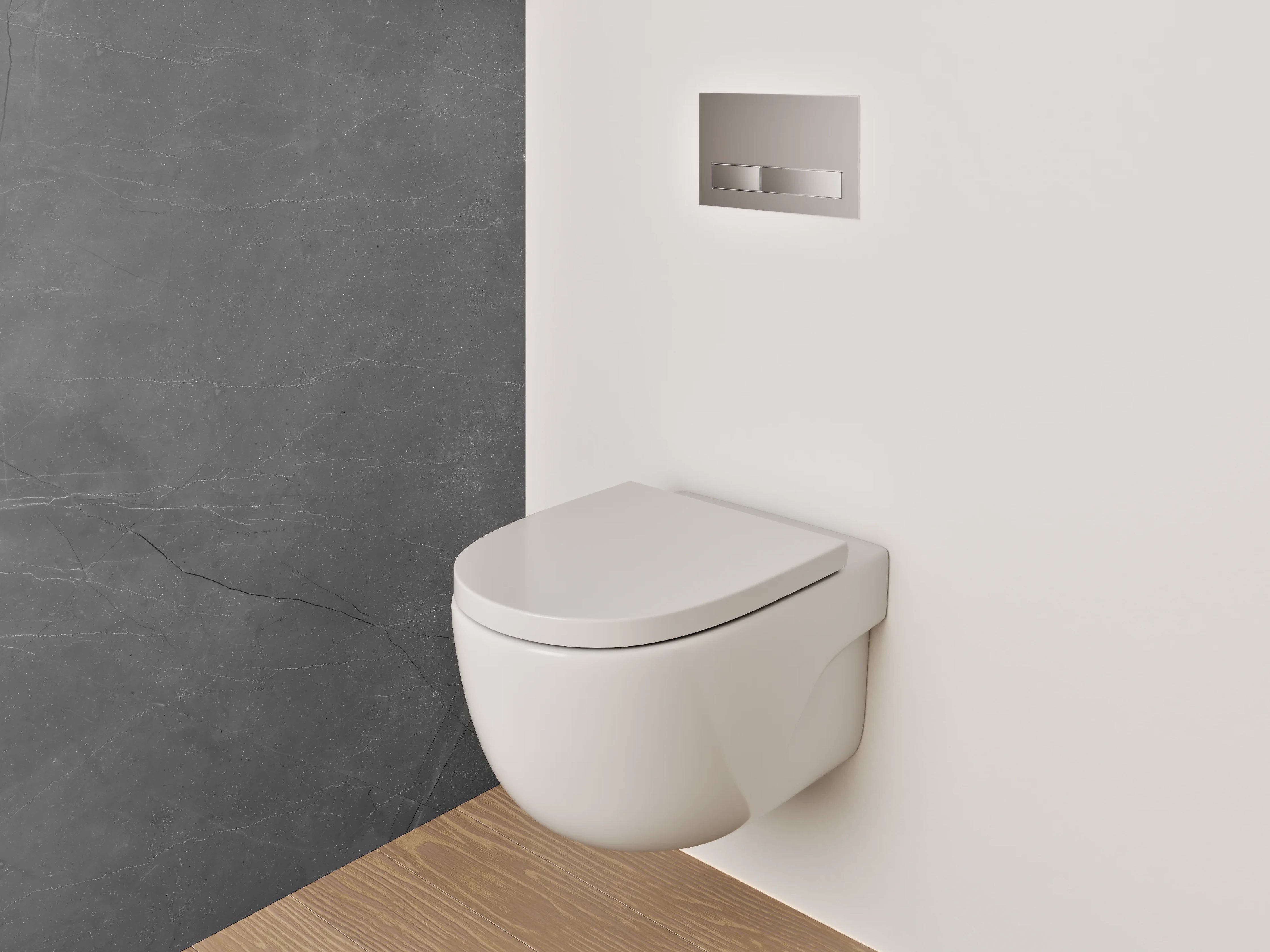 WC-Rückwand - Dunkle Betonoptik mit feiner Struktur