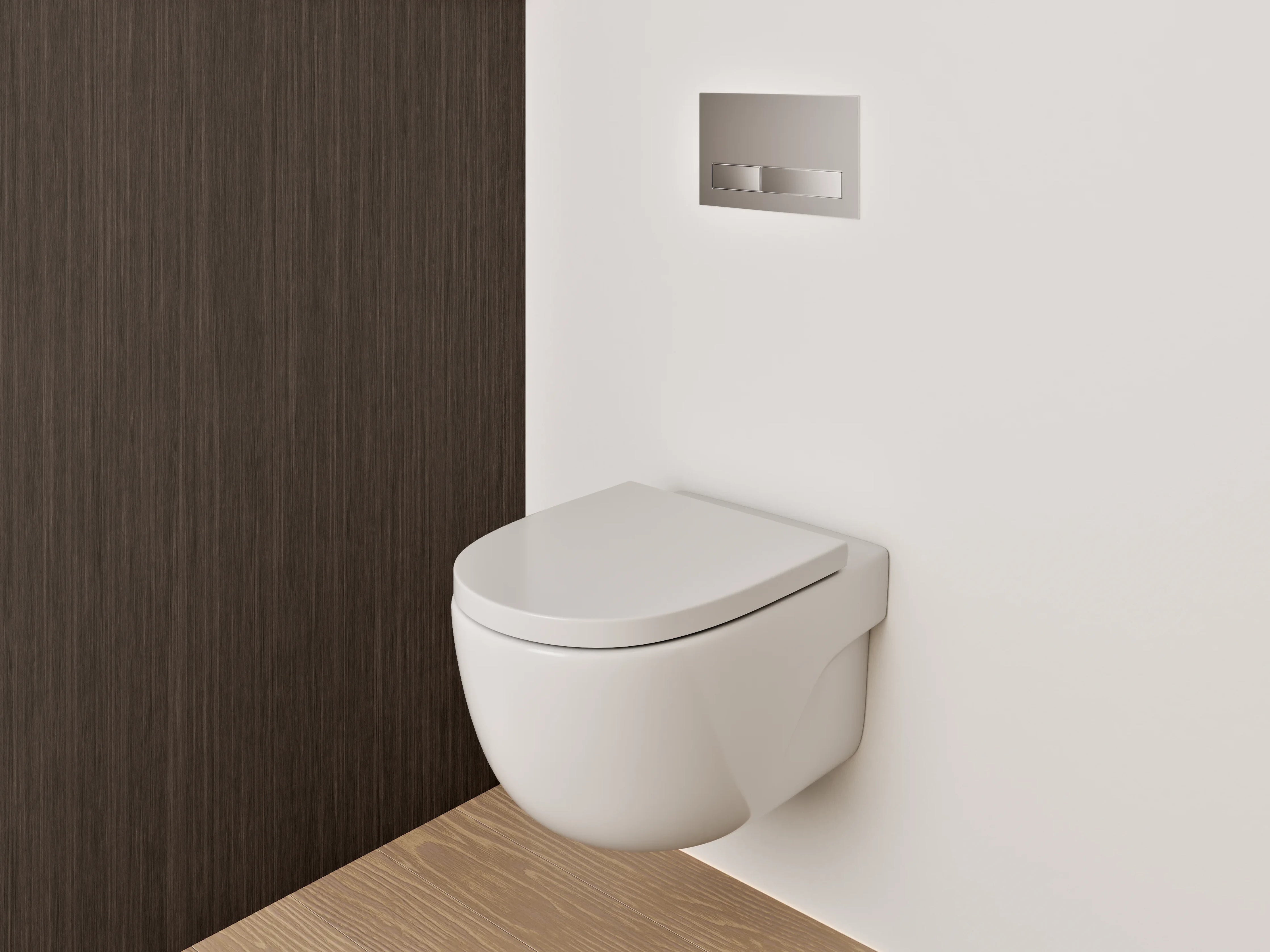 WC-Rückwand - Dunkle Holzoptik für stilvolle Akzente