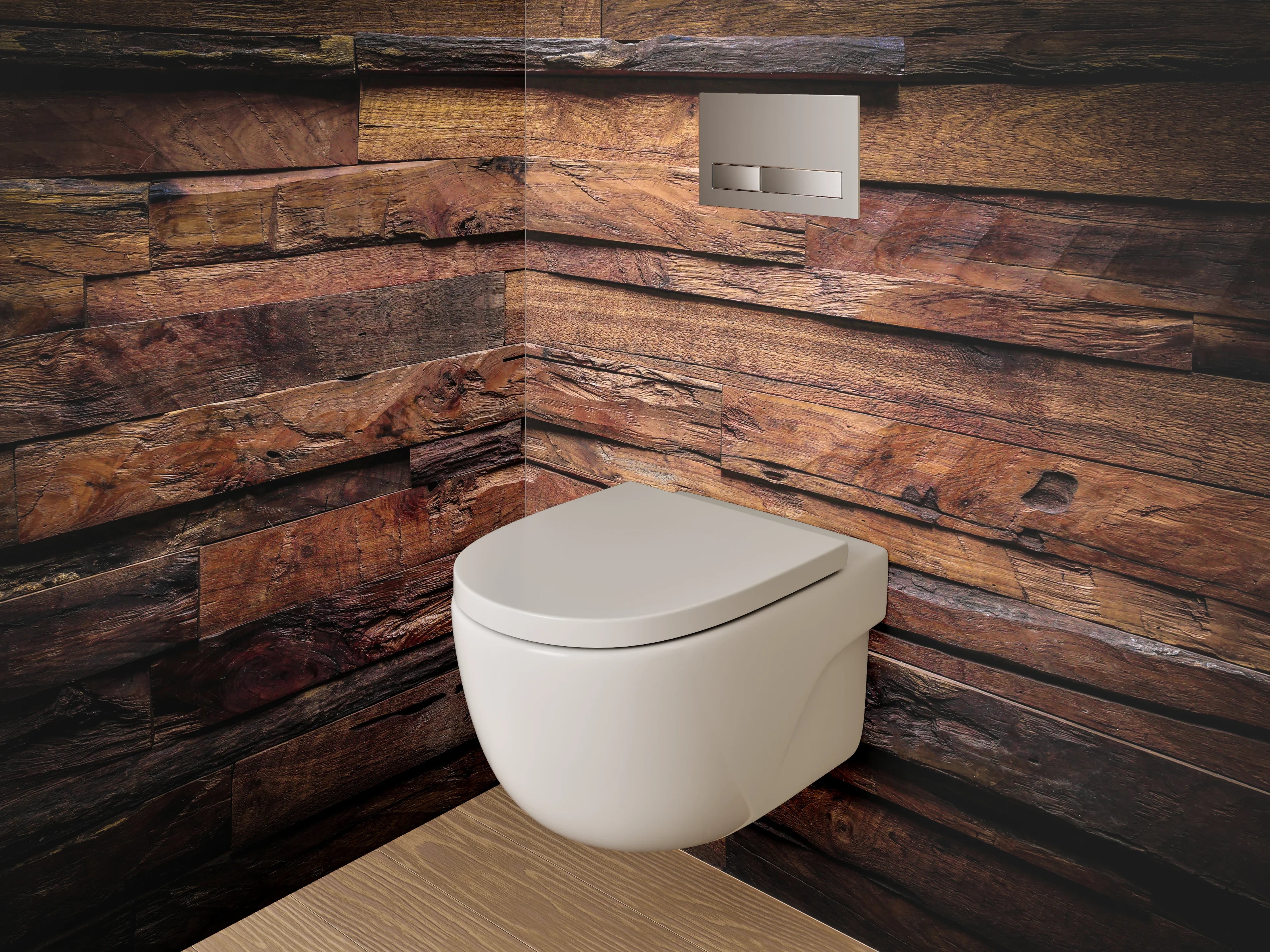 WC-Rückwand - Dunkle Holzstruktur Wanddekor