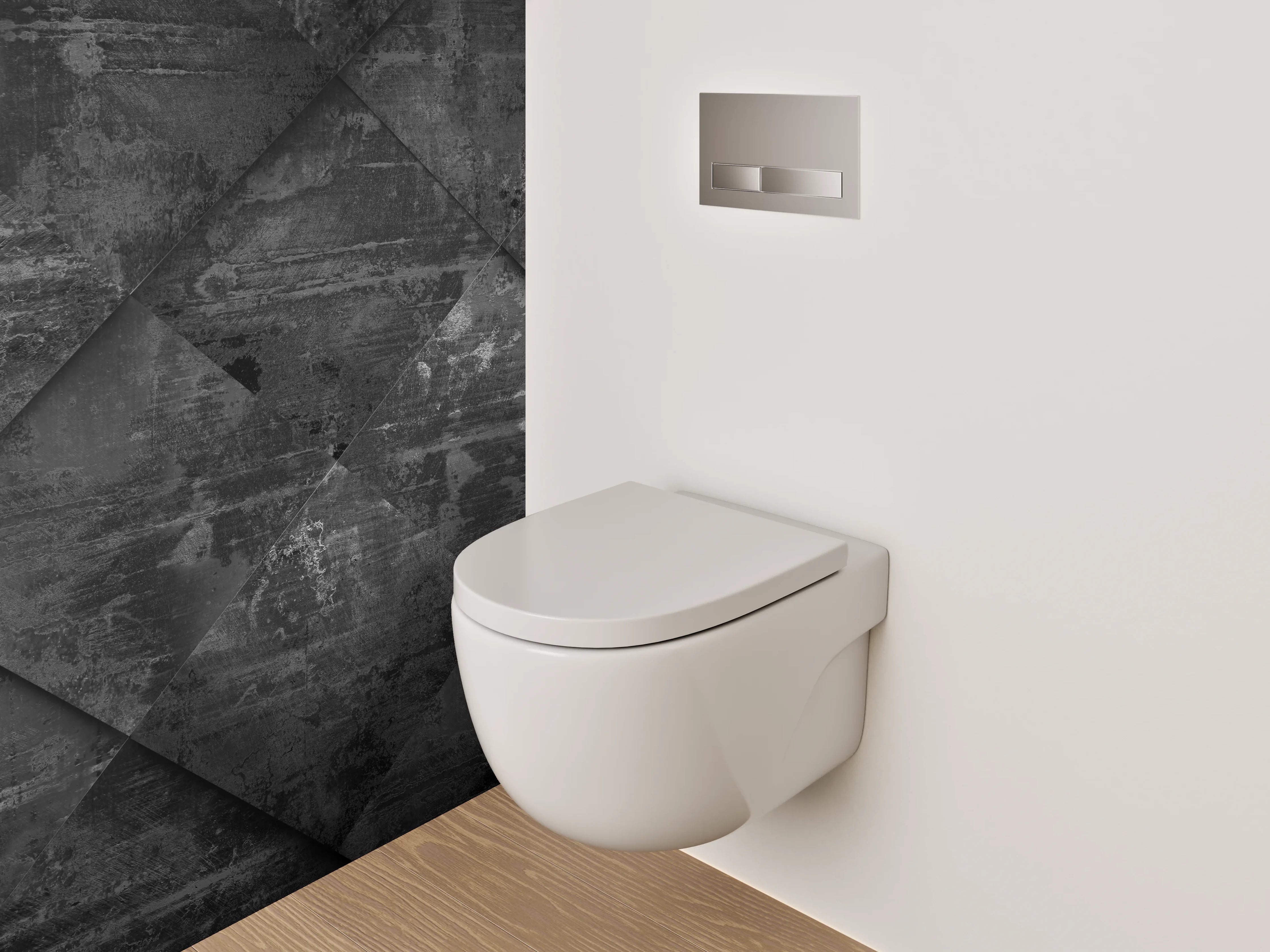 WC-Rückwand - Dunkle Metall-Optik Wandverkleidung