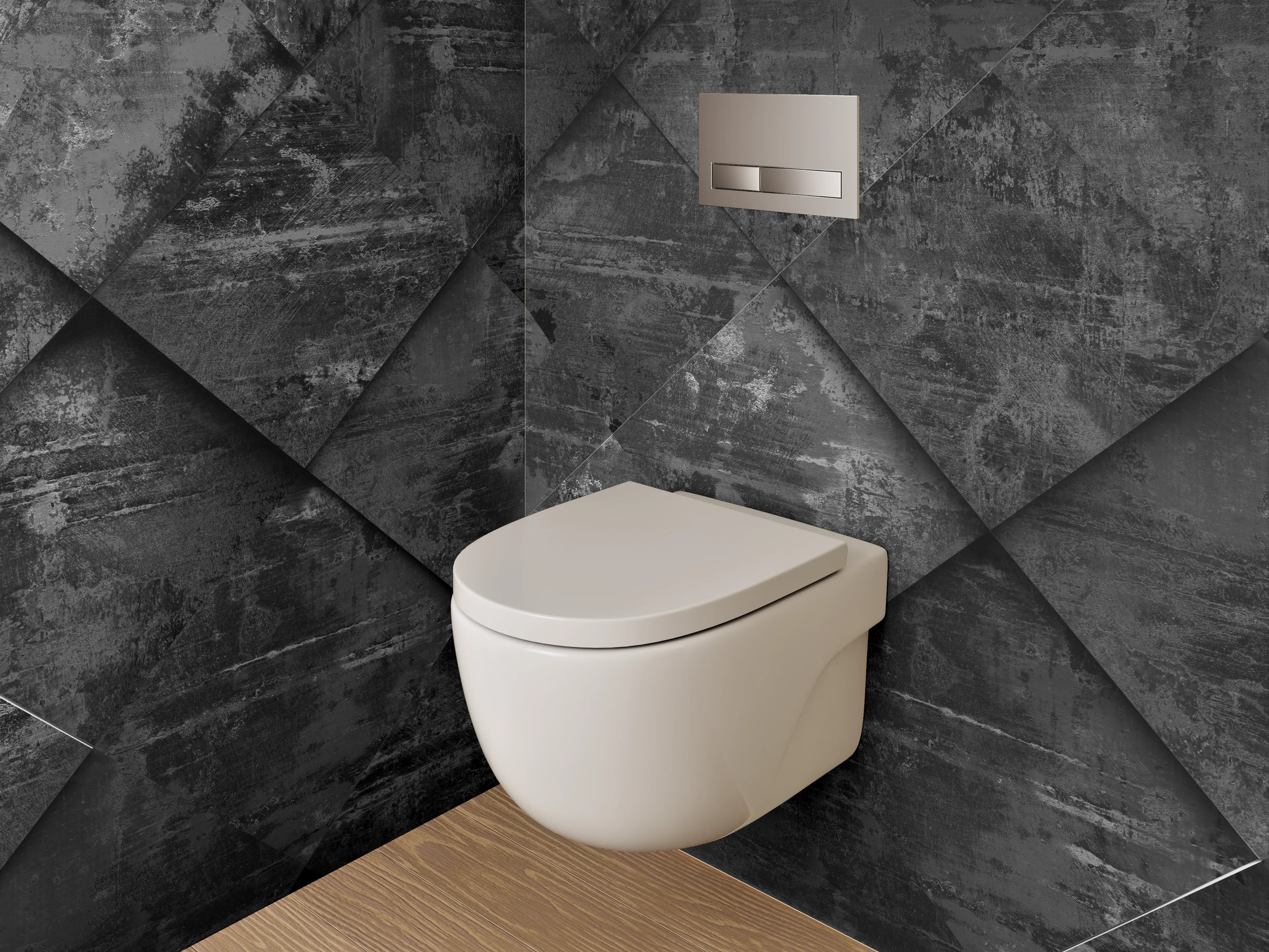 WC-Rückwand - Dunkle Metall-Optik Wandverkleidung