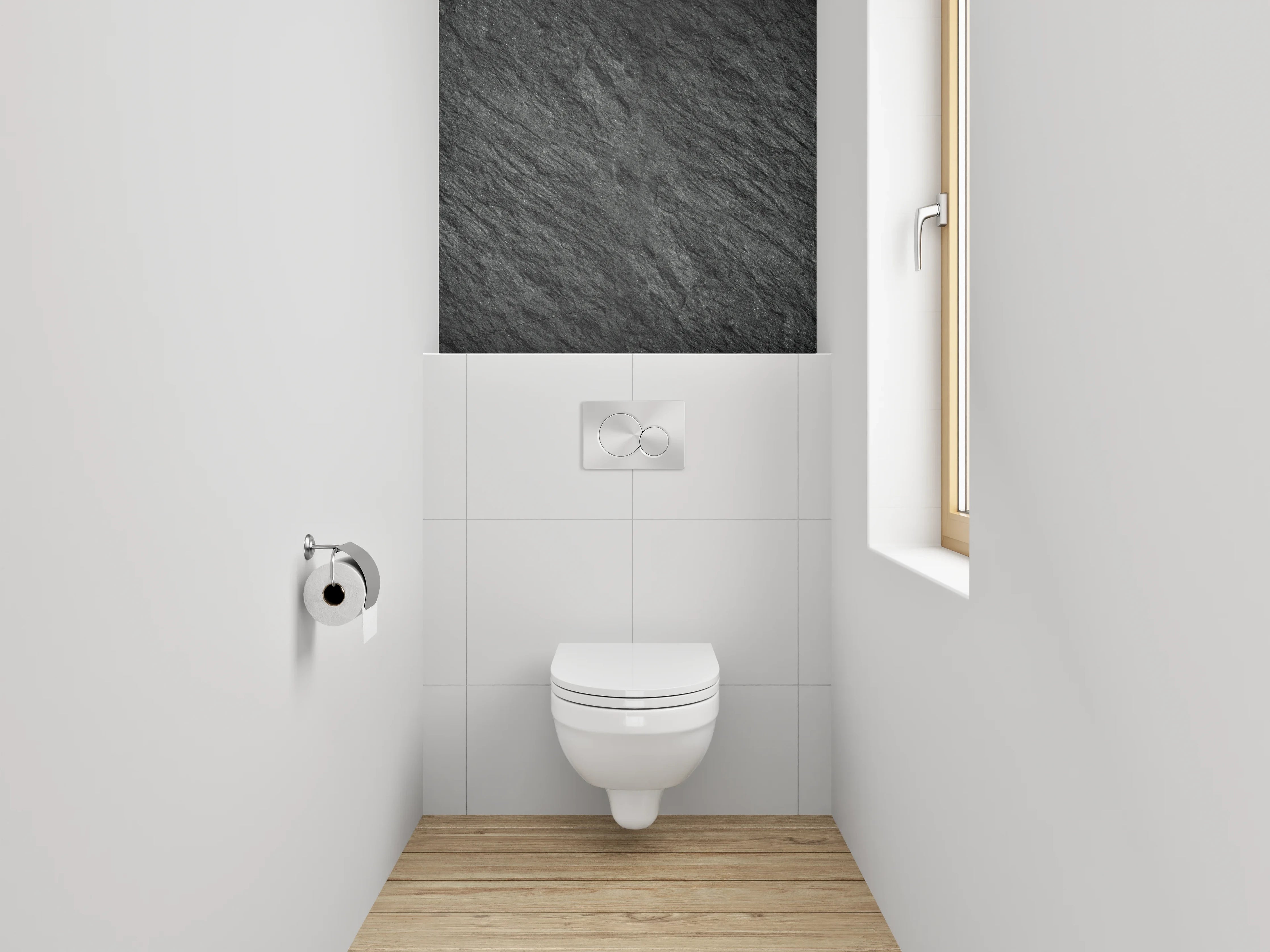 WC-Rückwand - Dunkle Natursteintextur
