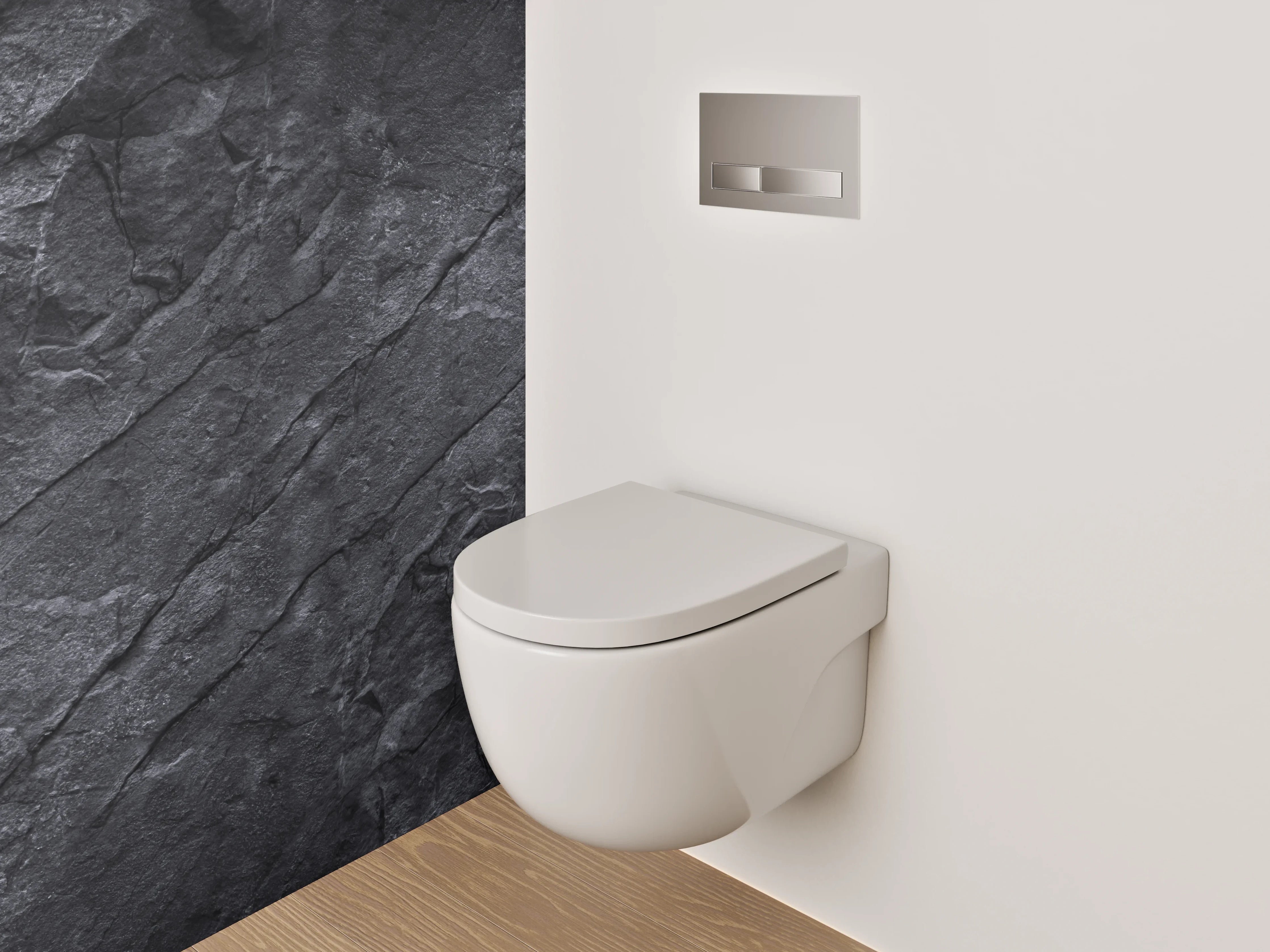 WC-Rückwand - Dunkle Schieferoptik Felsstruktur