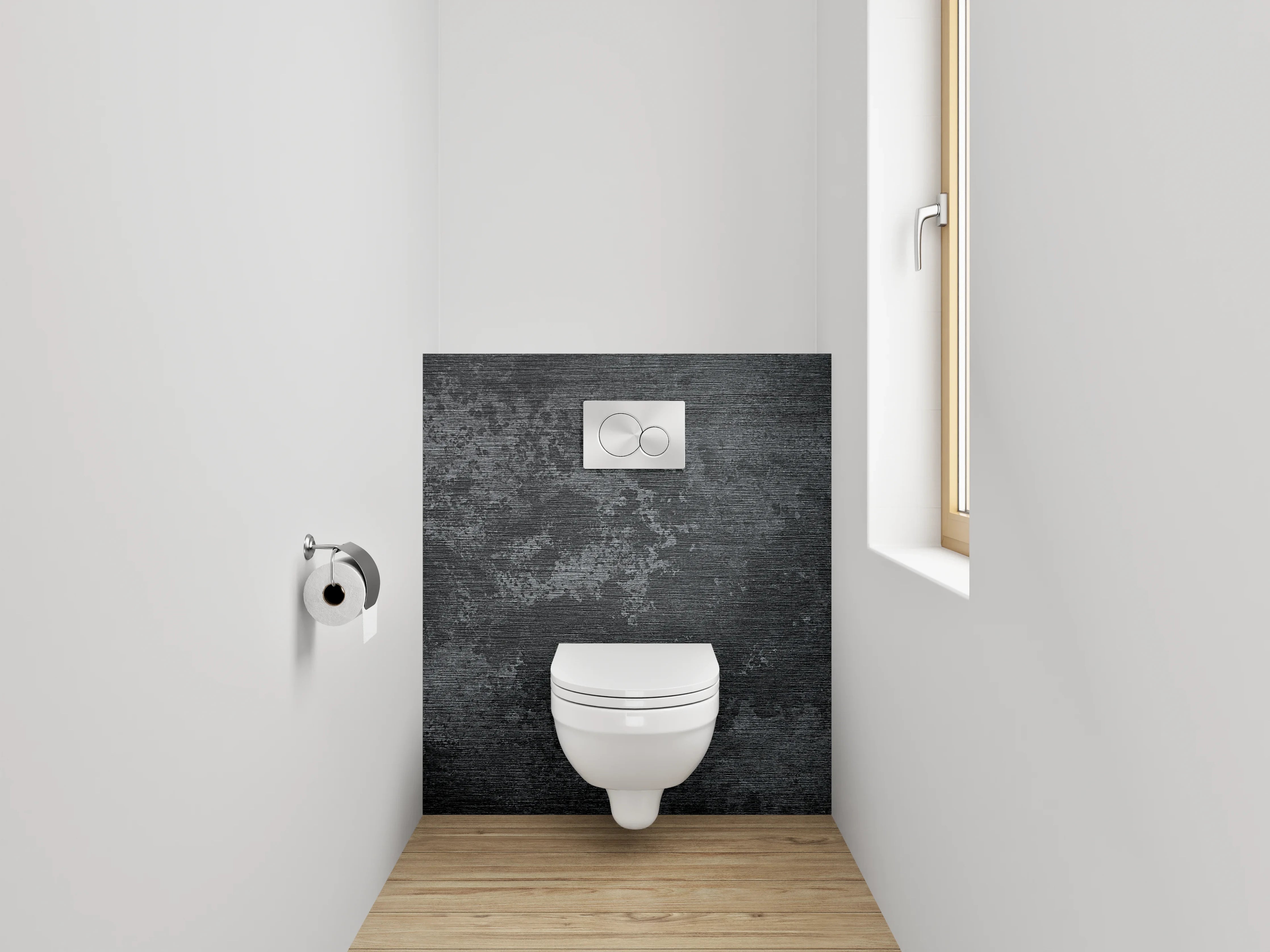 WC-Rückwand - Dunkle Schieferoptik für modernes Ambiente
