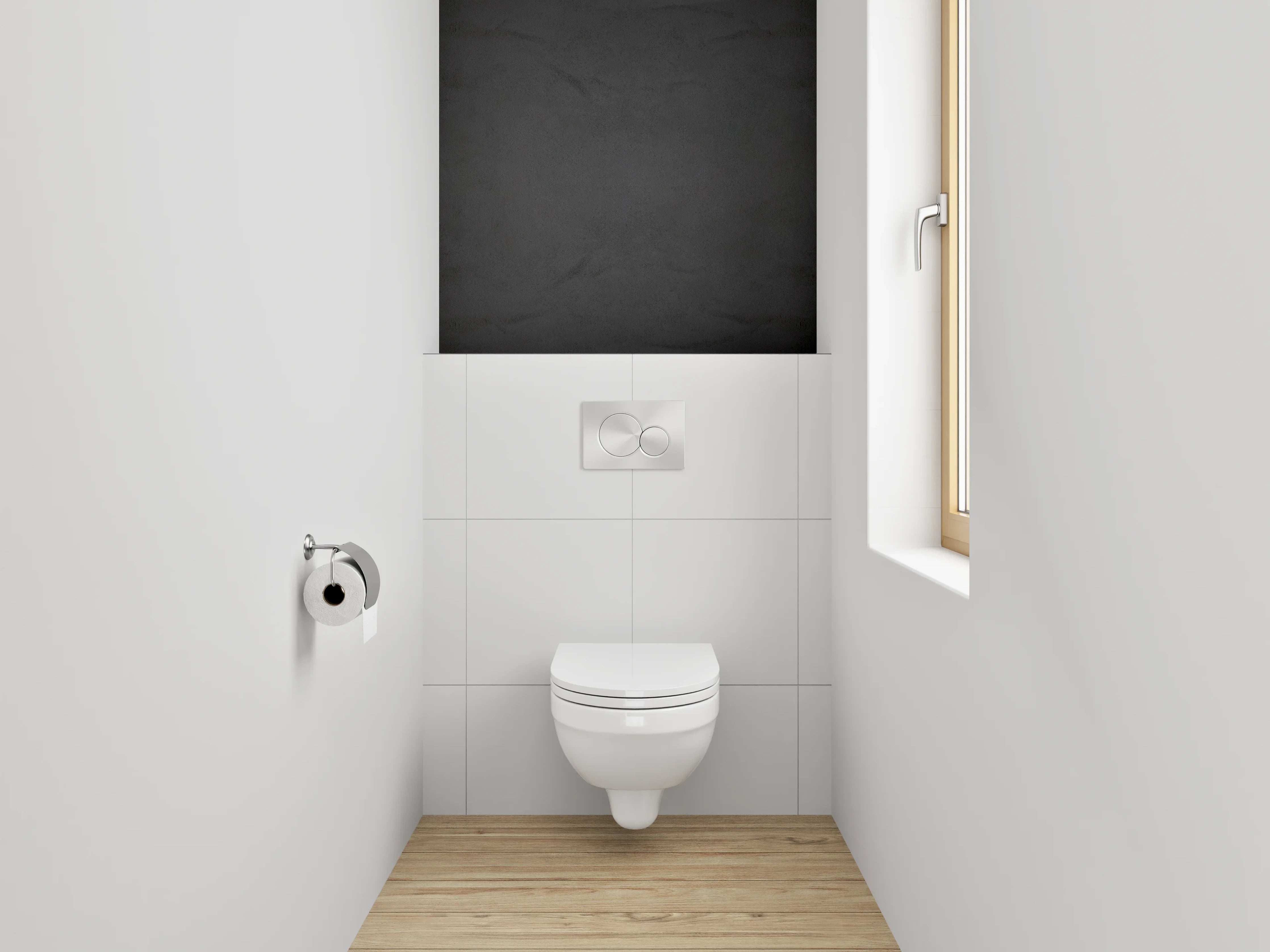 WC-Rückwand - Dunkle Steinmauer mit rauer Oberfläche