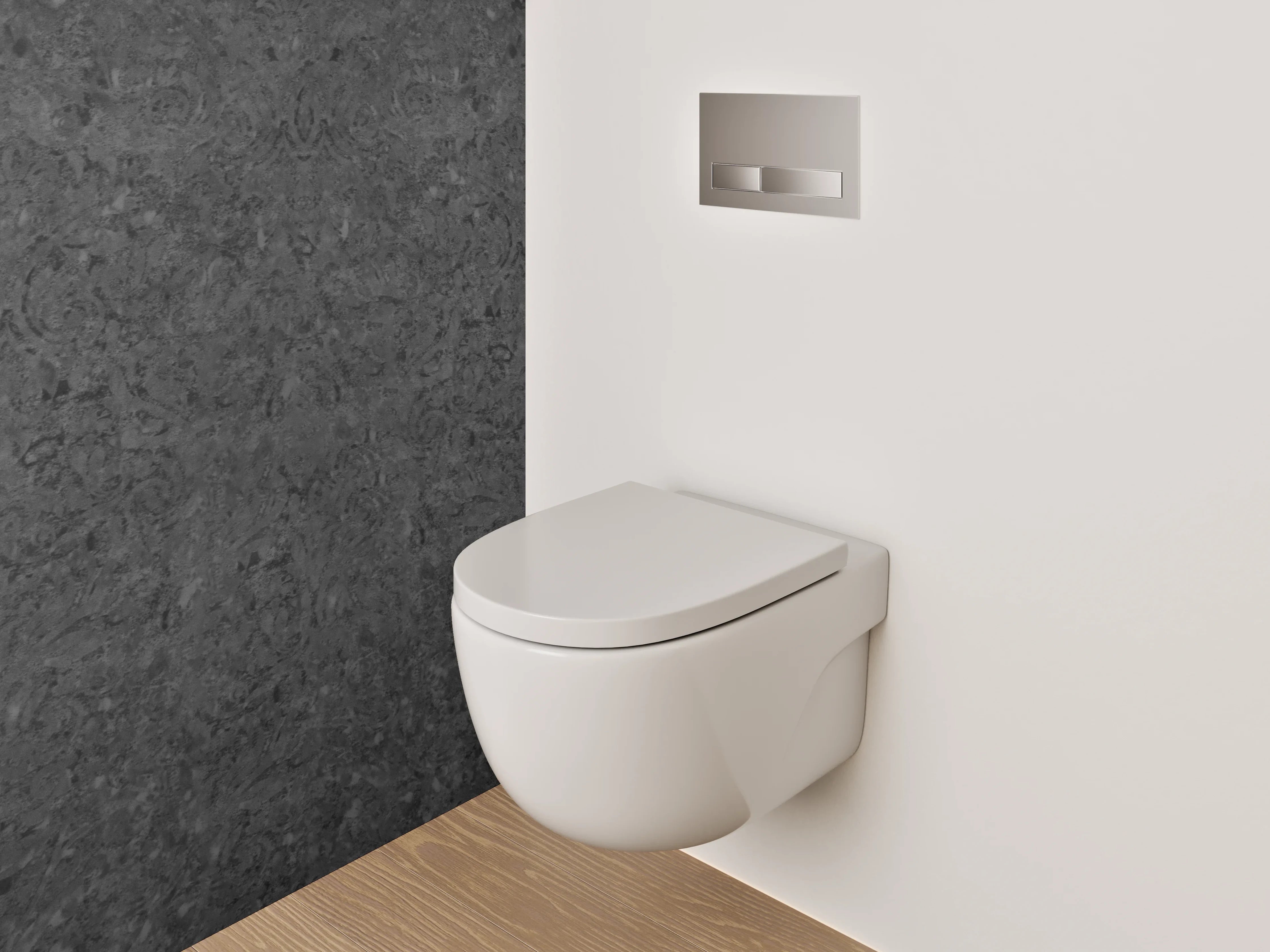 WC-Rückwand - Dunkle Steintafel mit Textur