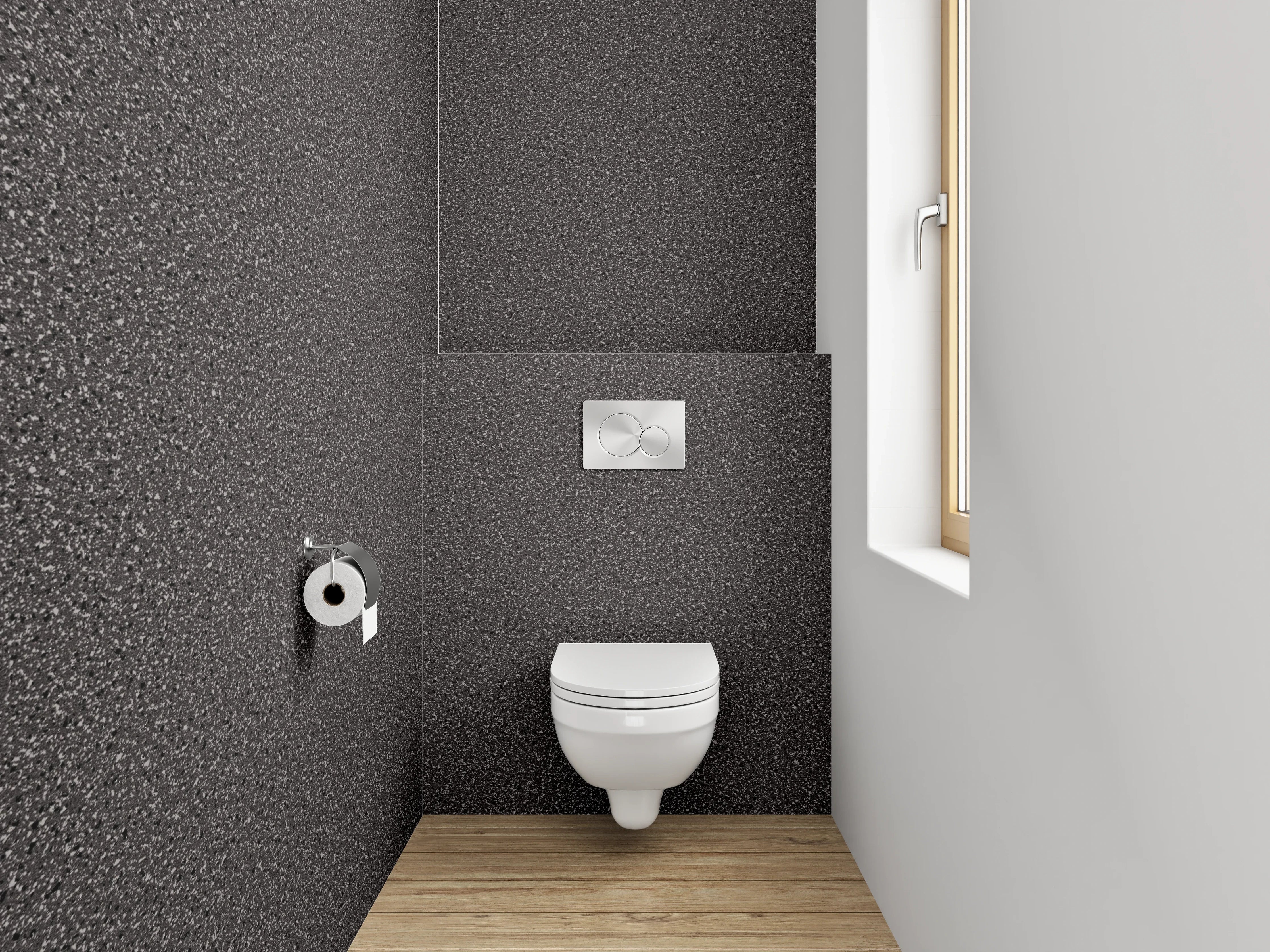 WC-Rückwand - Dunkle Textur mit feinem Muster