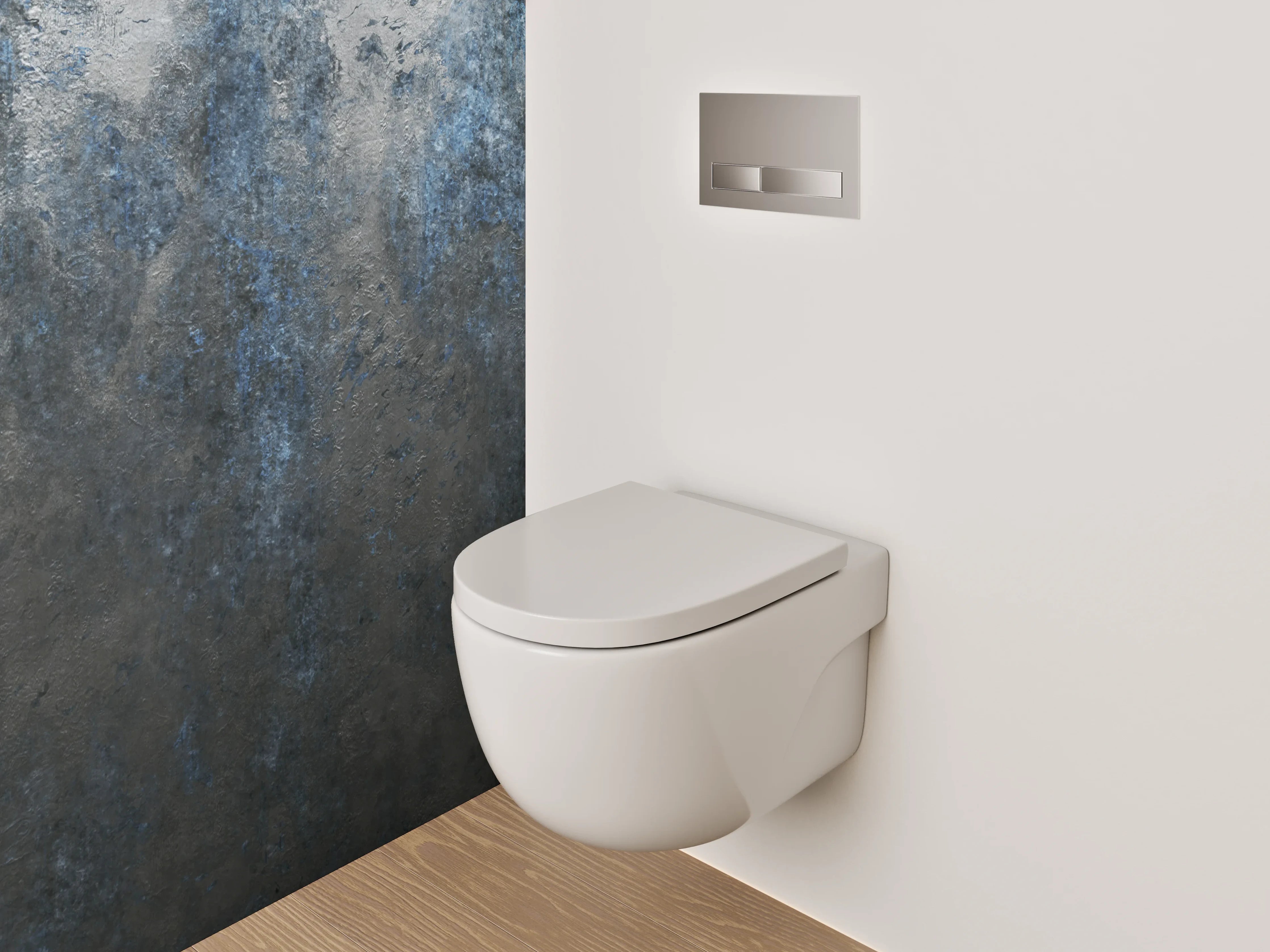 WC-Rückwand - Dunkle abstrakte Wandoptik Blau Grau