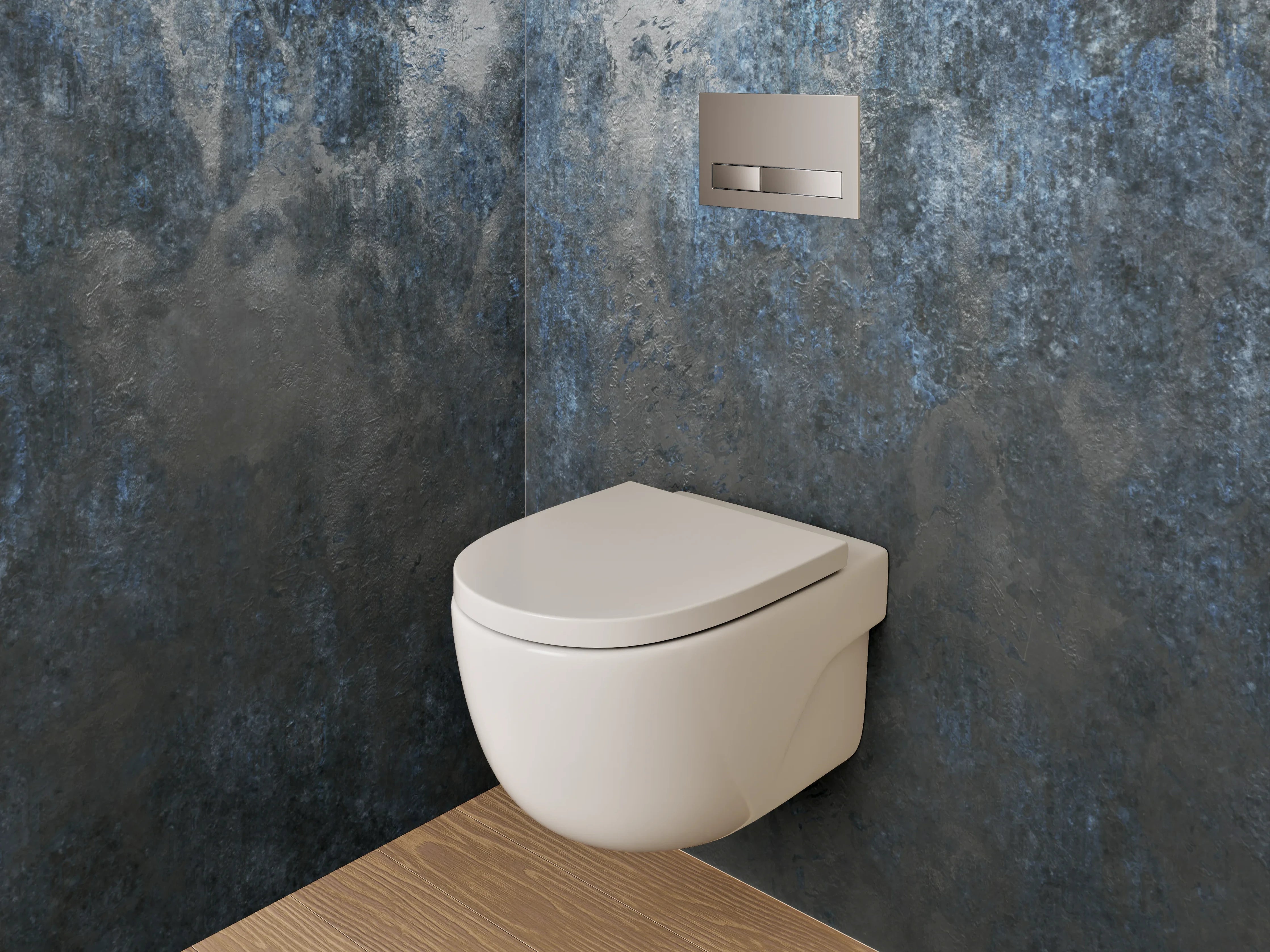 WC-Rückwand - Dunkle abstrakte Wandoptik Blau Grau