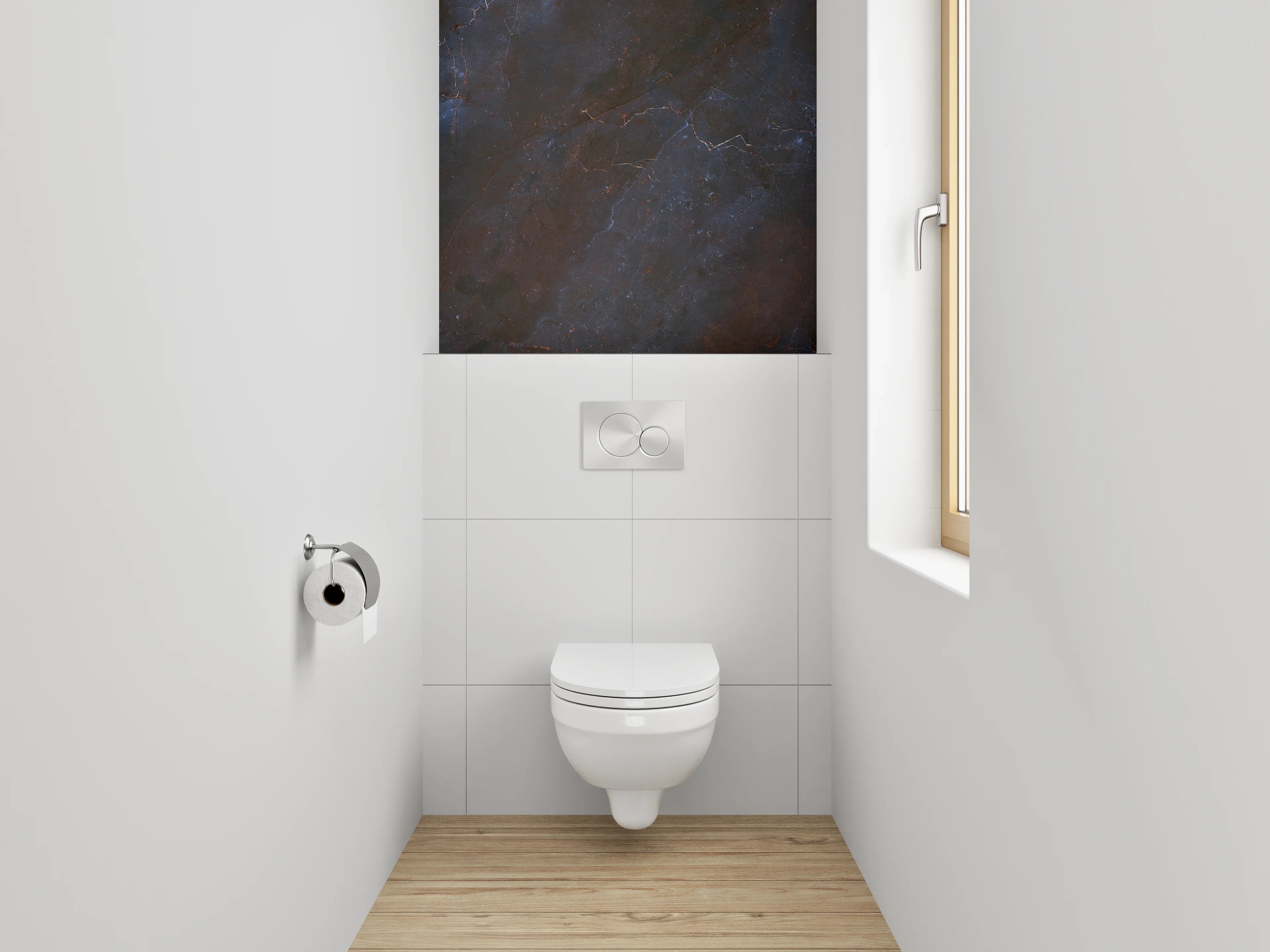 WC-Rückwand - Dunkler Schiefer-Look Badezimmer-Design