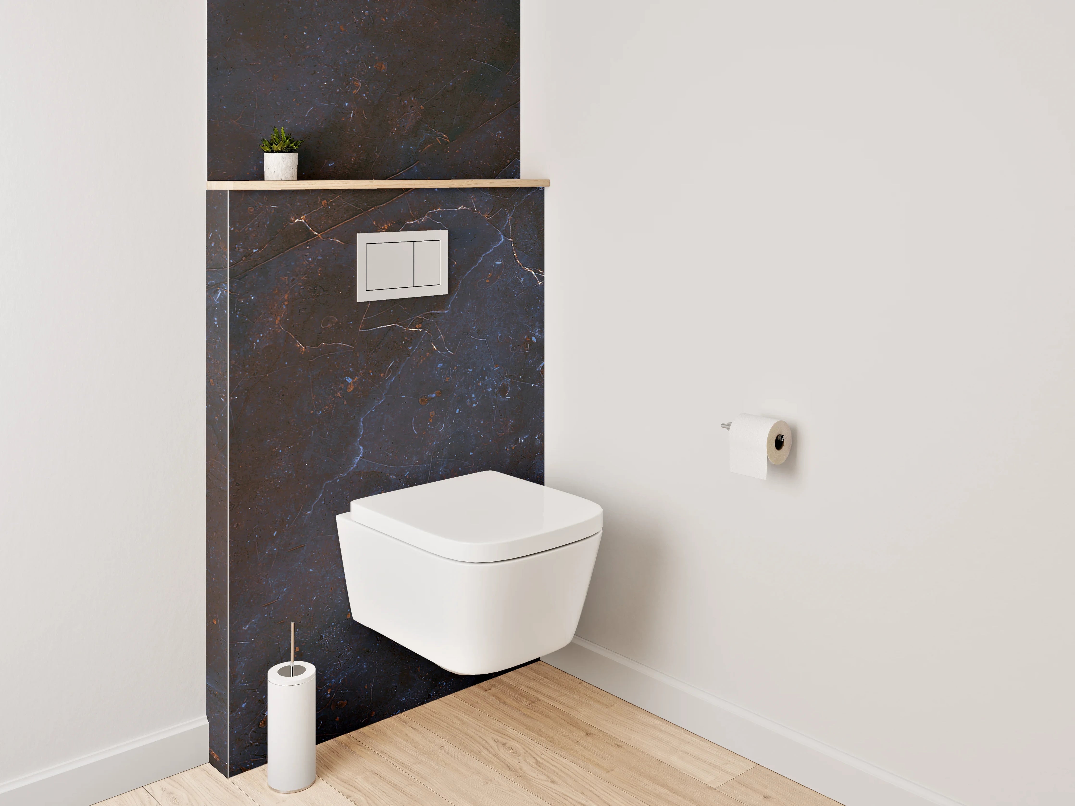 WC-Rückwand - Dunkler Schiefer-Look Badezimmer-Design