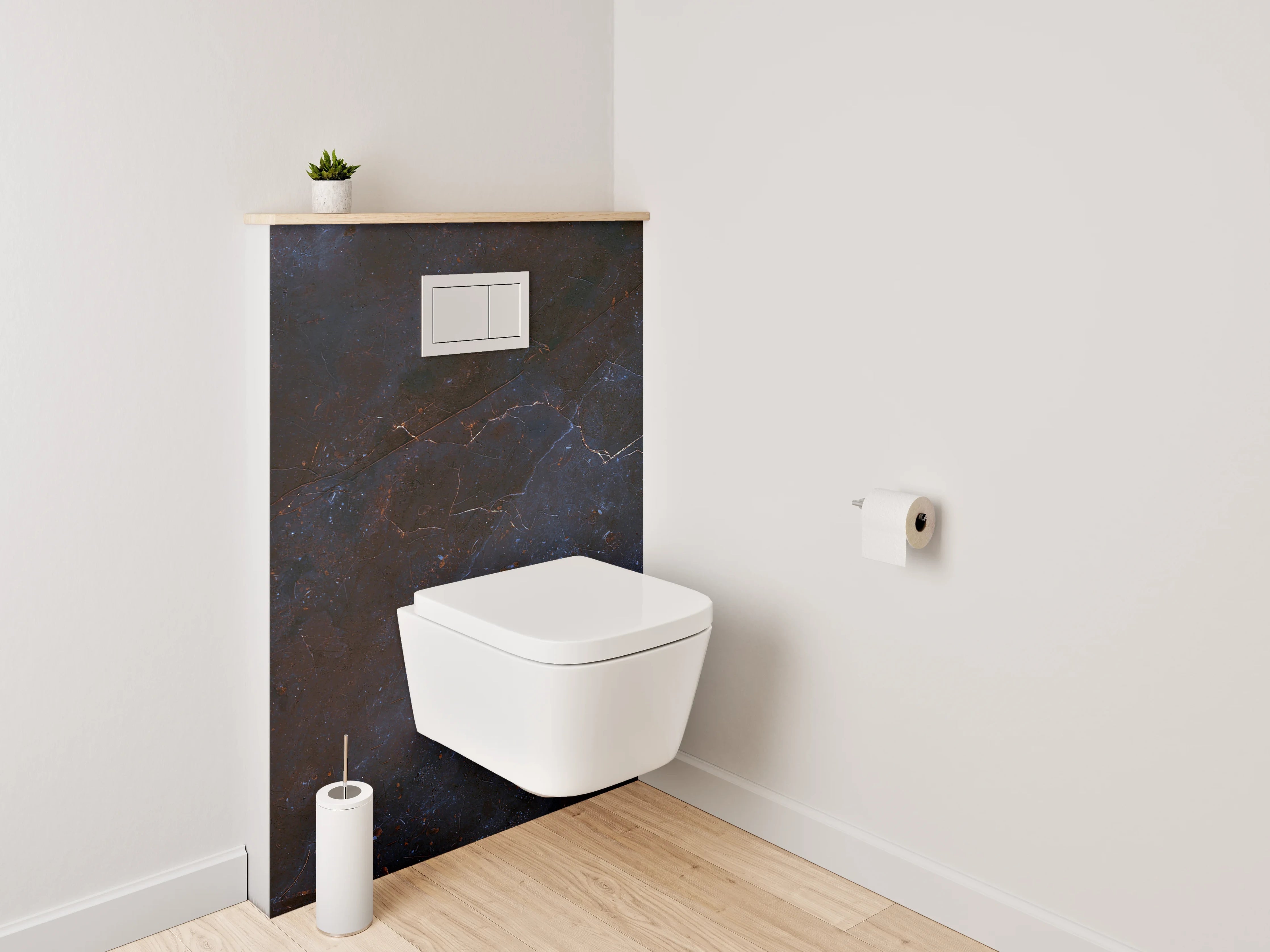 WC-Rückwand - Dunkler Schiefer-Look Badezimmer-Design