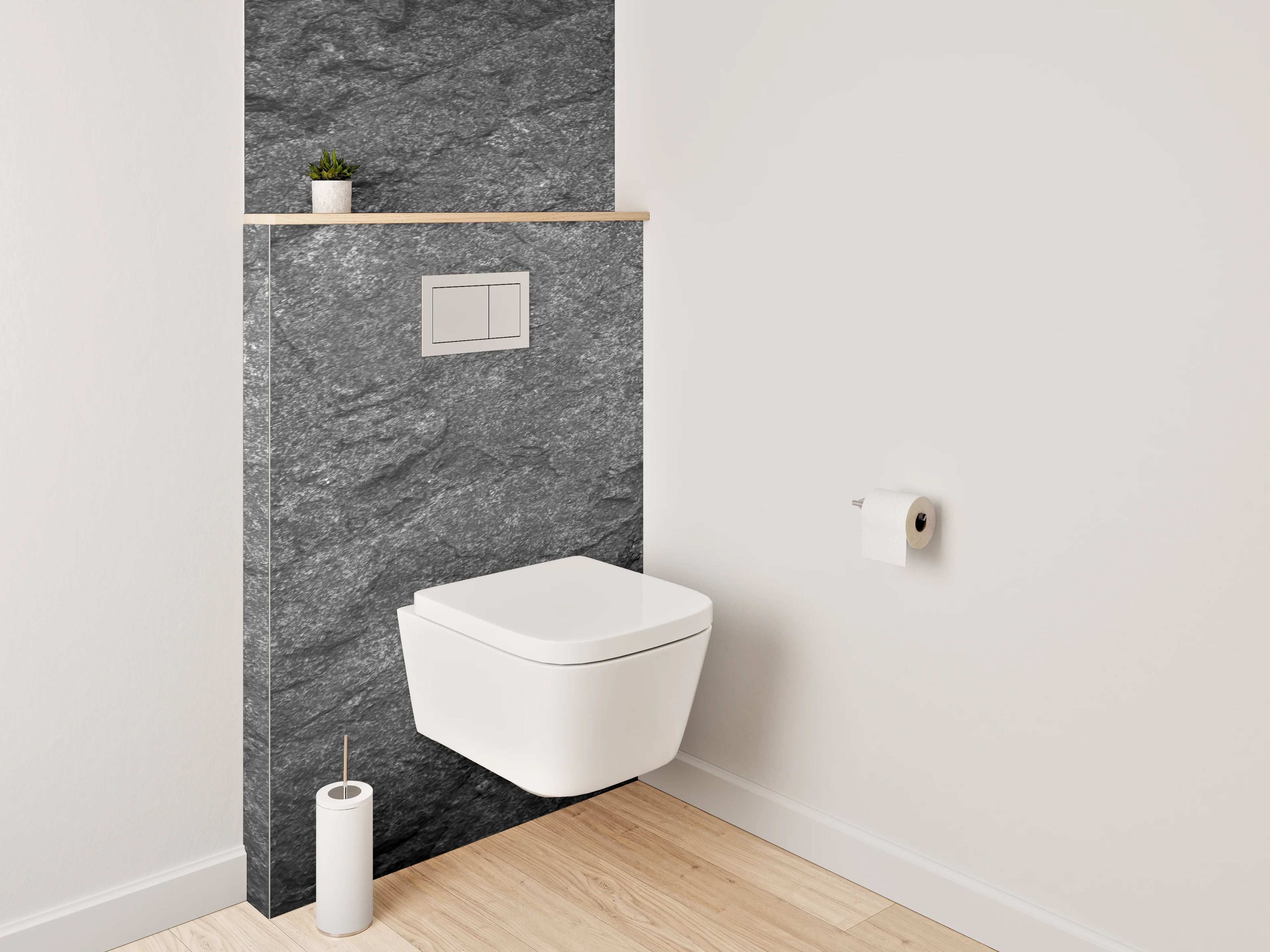 WC-Rückwand - Dunkler Schiefer Struktur – Elegant und zeitlos