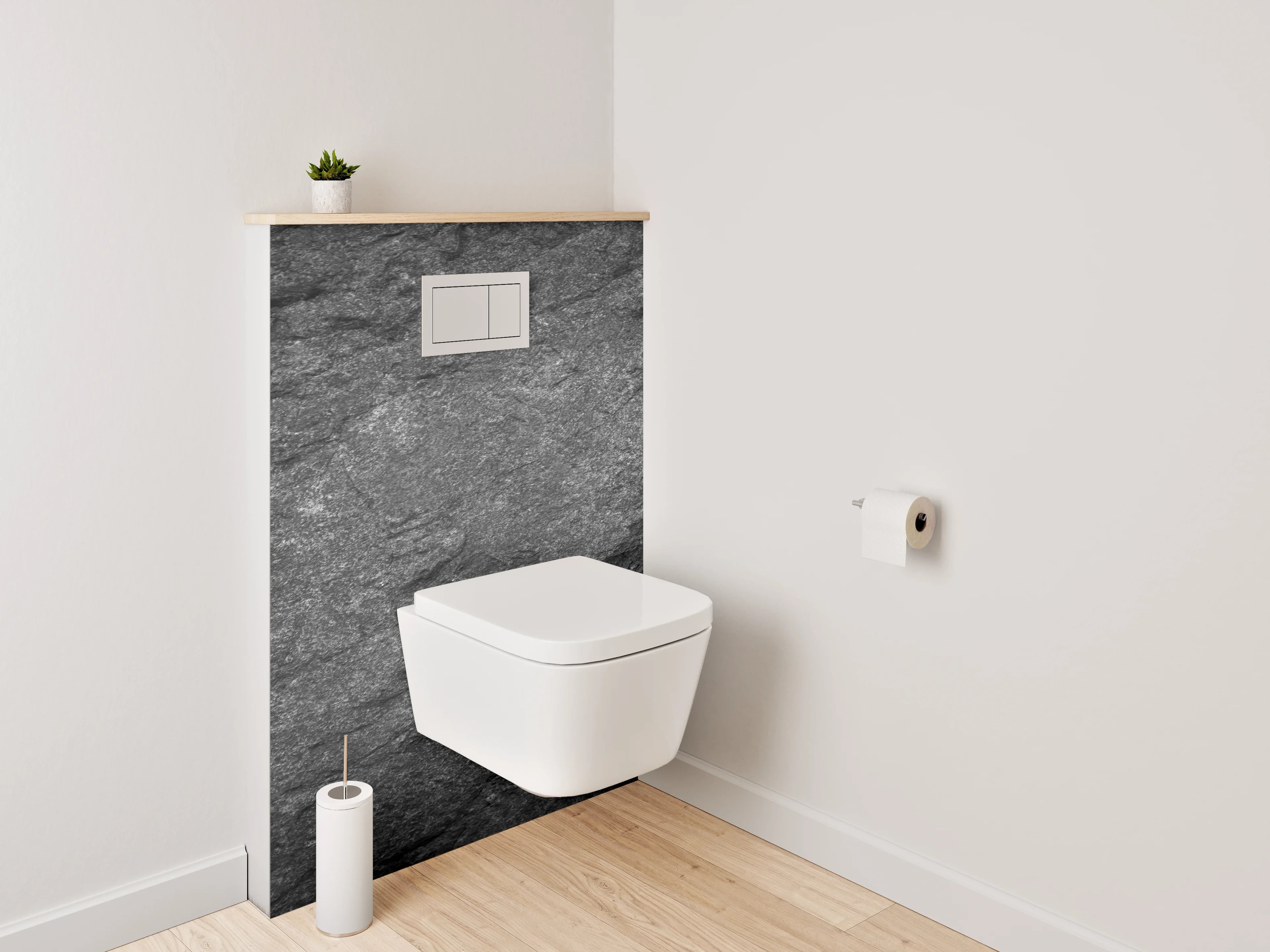 WC-Rückwand - Dunkler Schiefer Struktur – Elegant und zeitlos