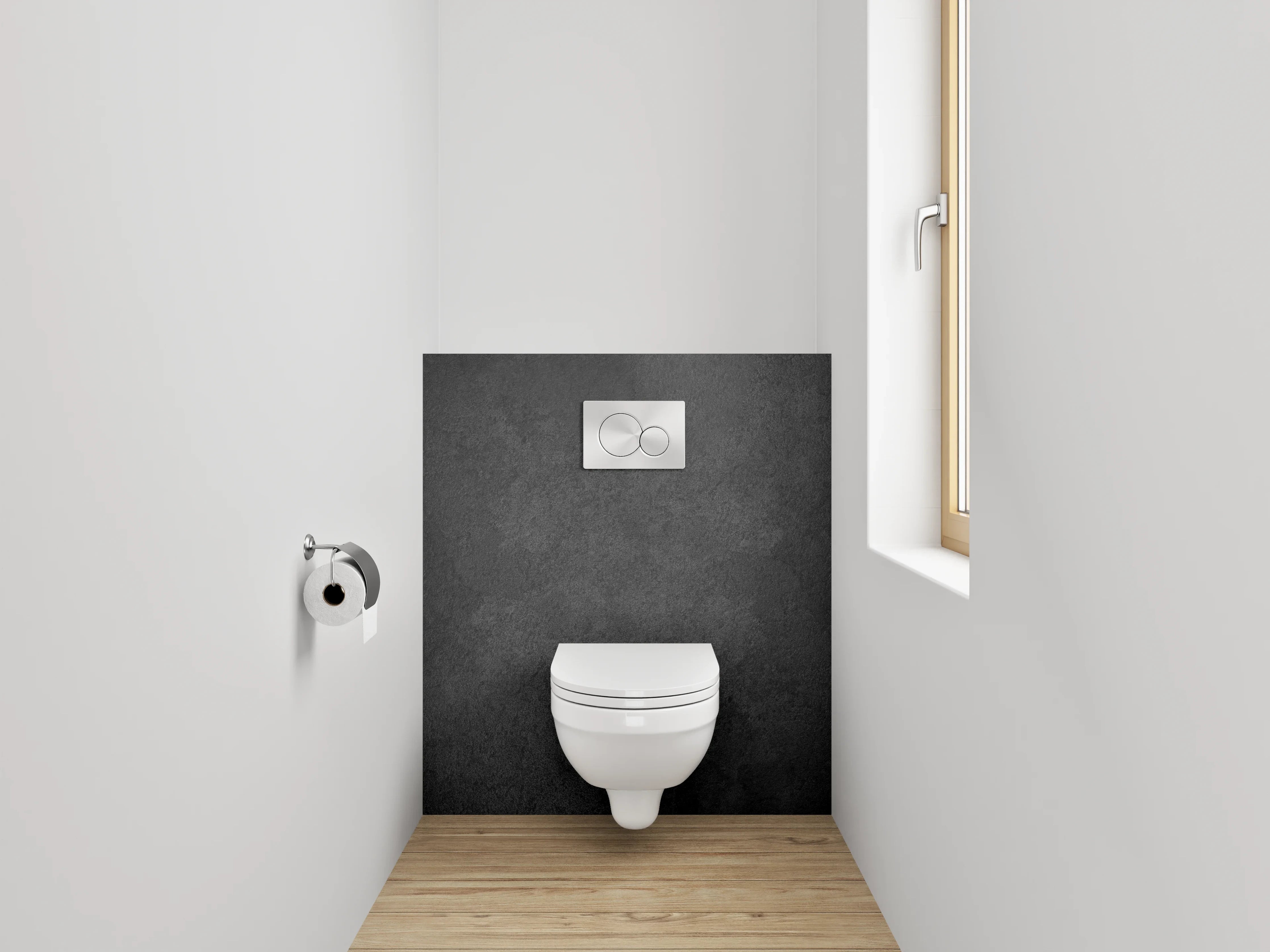 WC-Rückwand - Dunkler Stein-Look für dein Bad