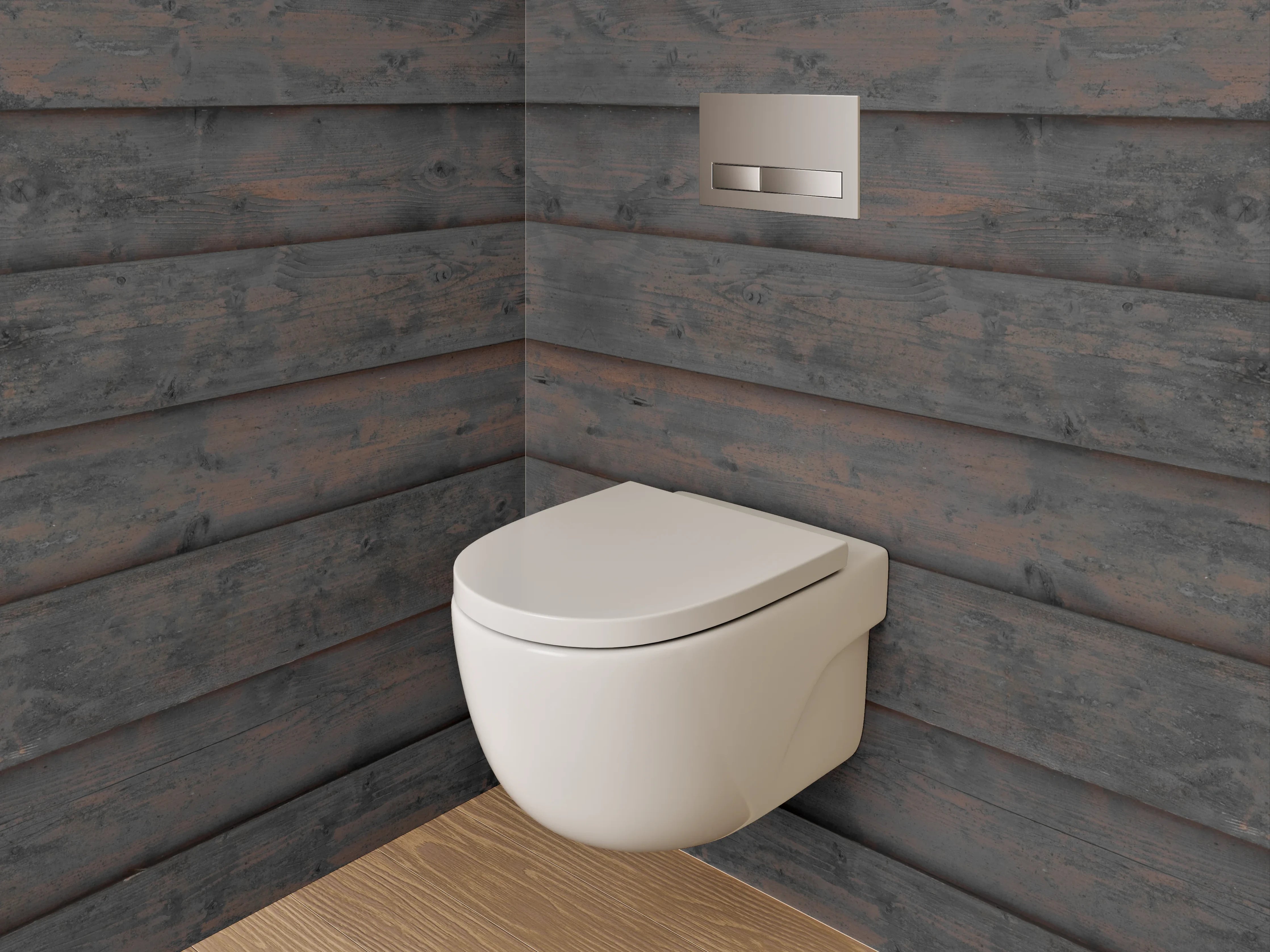 WC-Rückwand - Dunkles Holz-Panel Design