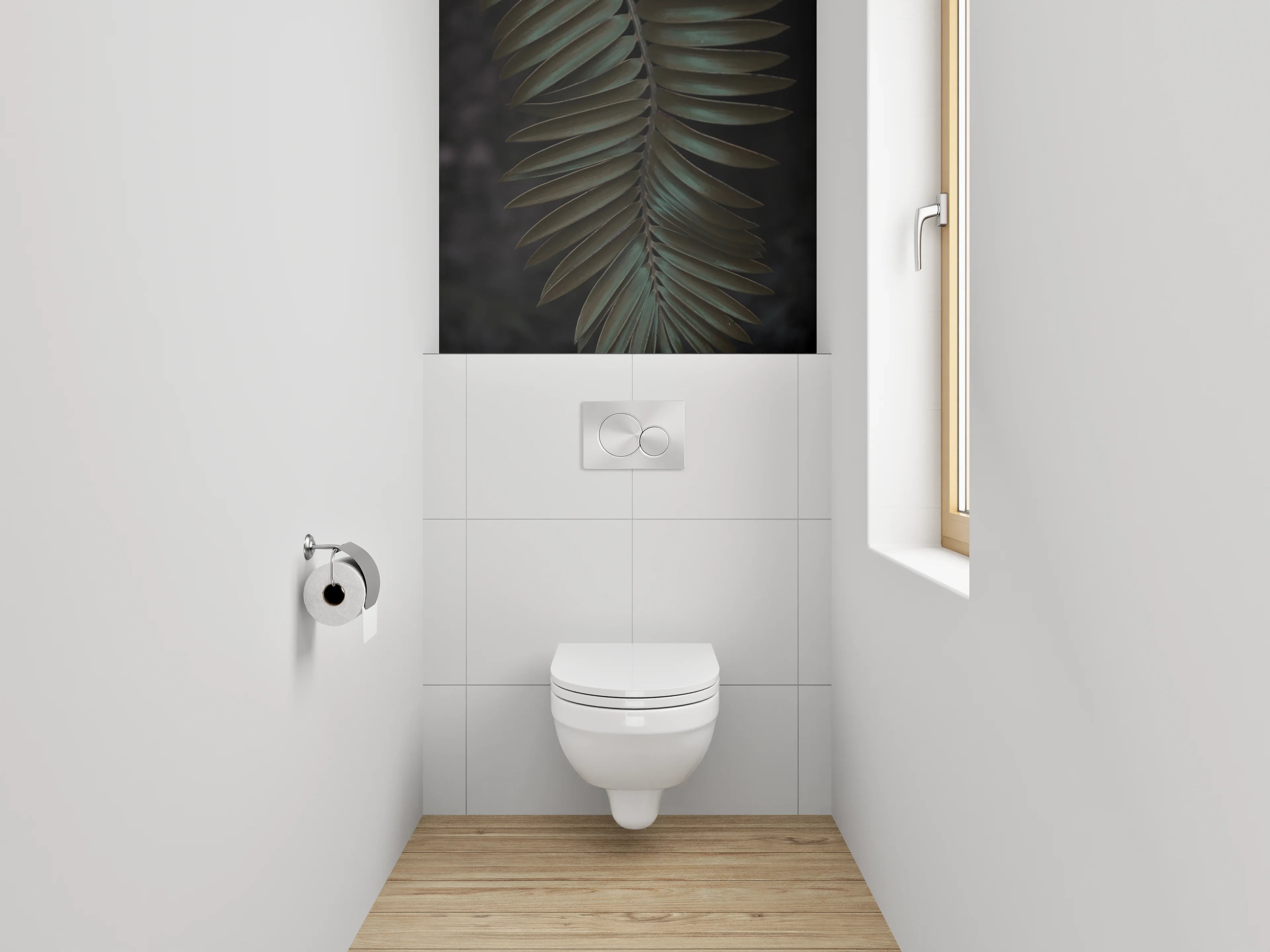 WC-Rückwand - Dunkles Palmenblatt Detail Naturfoto