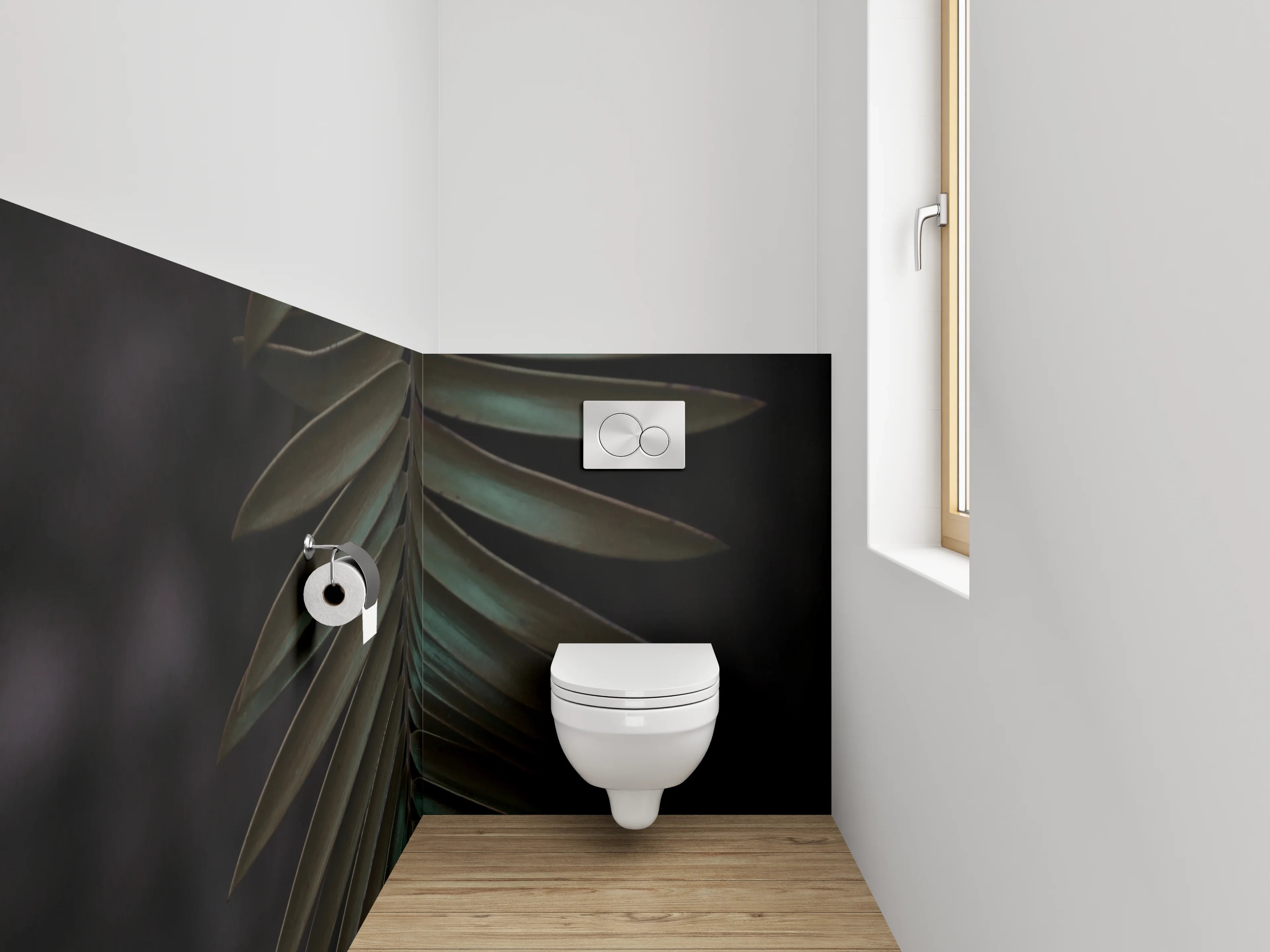 WC-Rückwand - Dunkles Palmenblatt Detail Naturfoto