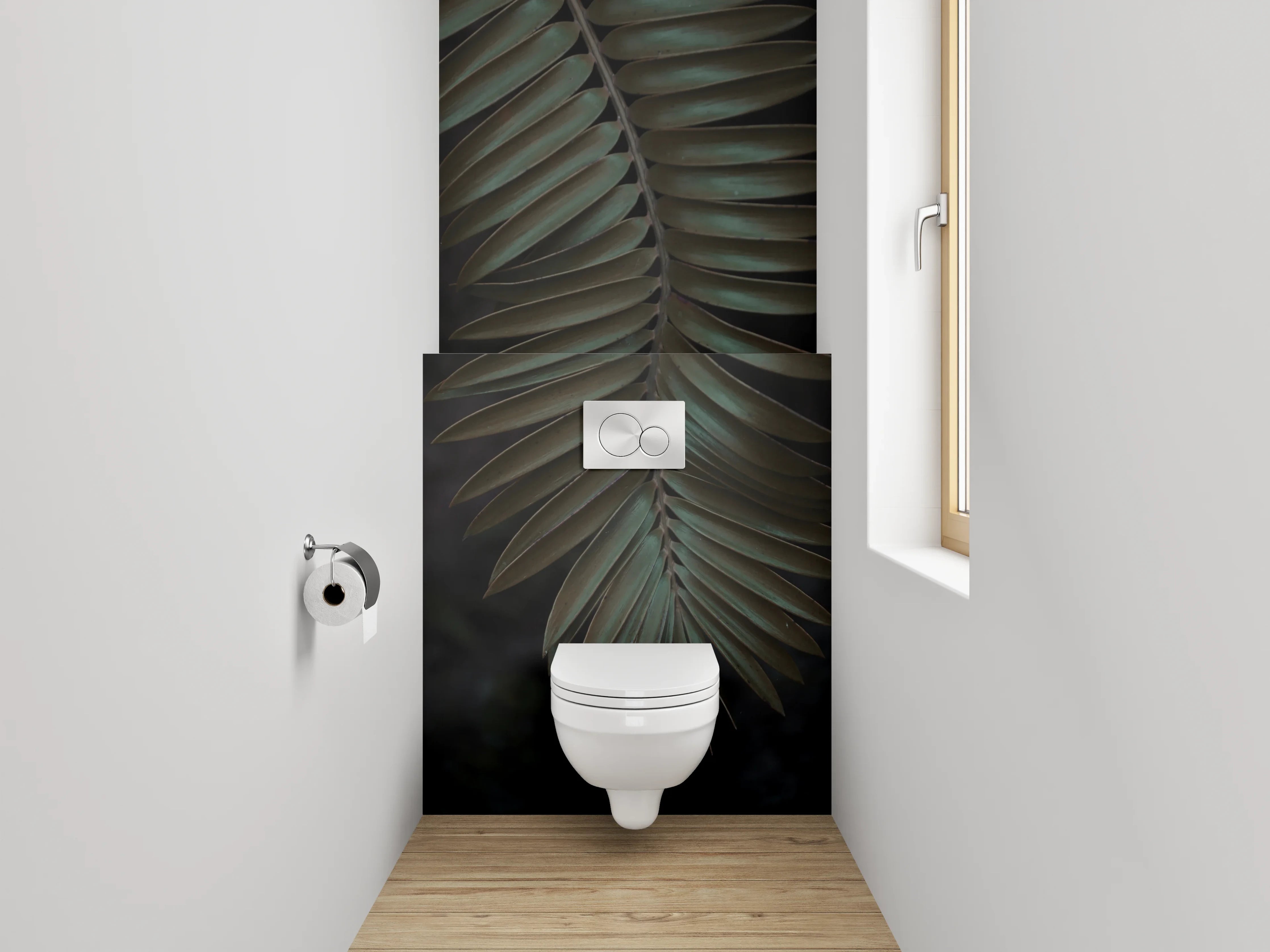 WC-Rückwand - Dunkles Palmenblatt Detail Naturfoto